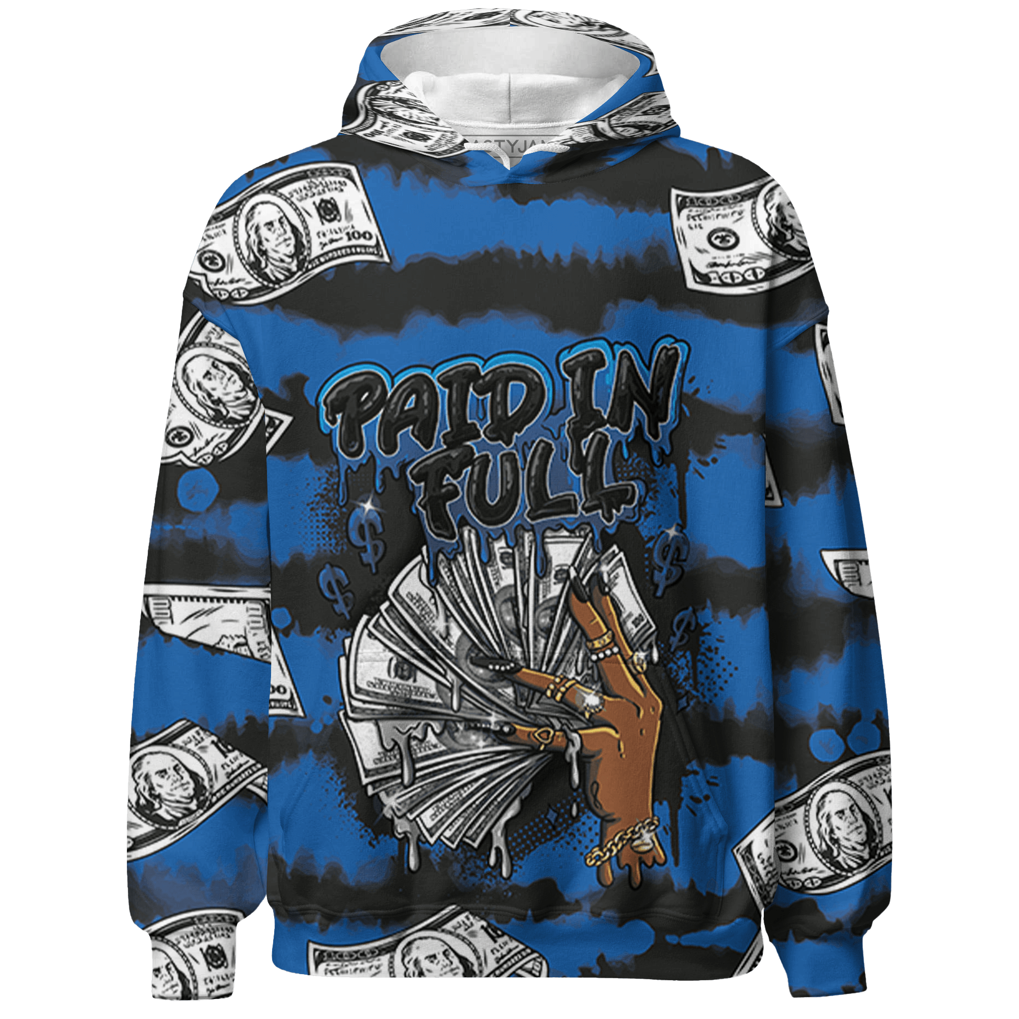 Royal Reimagined 1s Hoodie Match Paid In Full 3D All-Over Print - NastyJamz