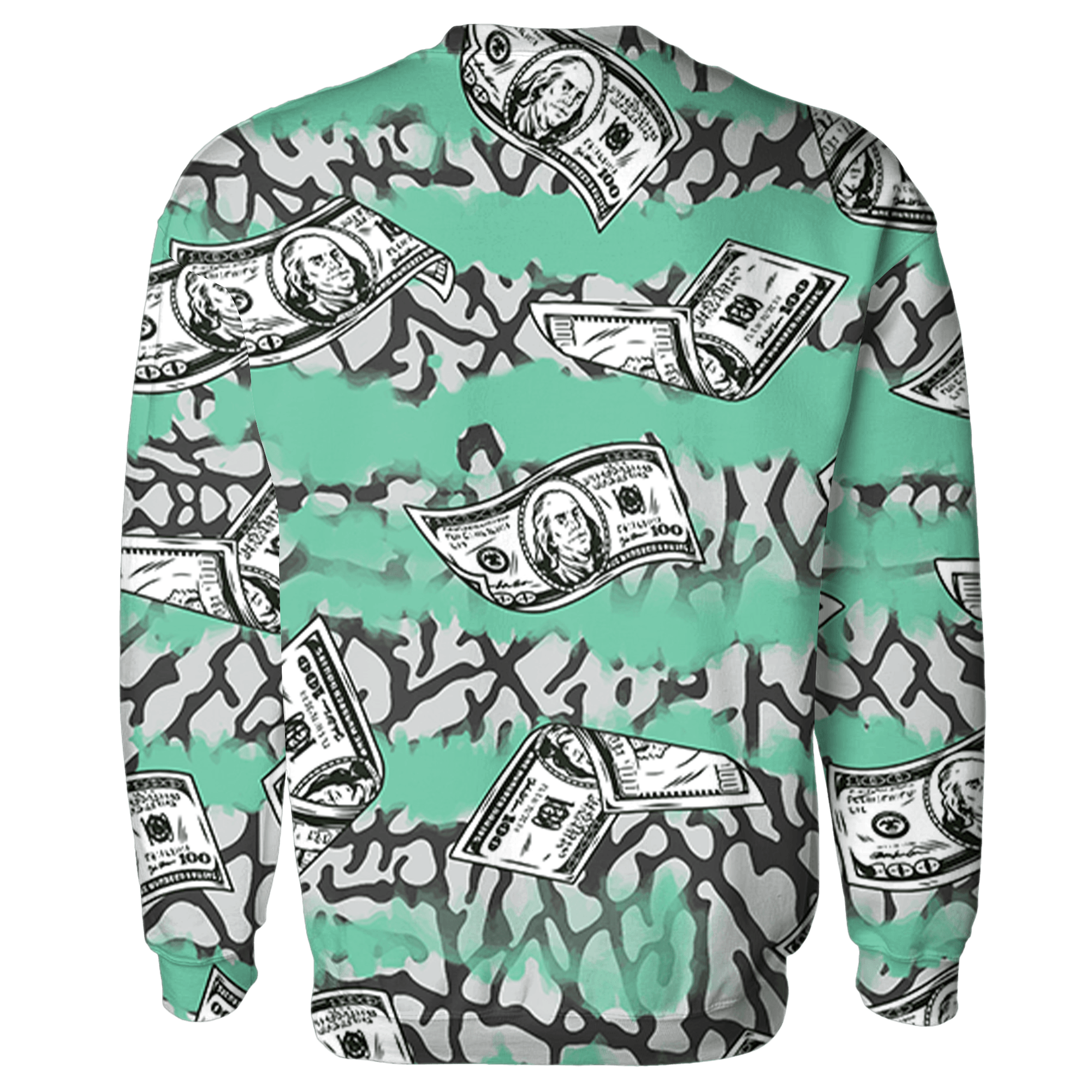 Green Glow 3s Sweatshirt Match Paid In Full 3D All-Over Print - NastyJamz