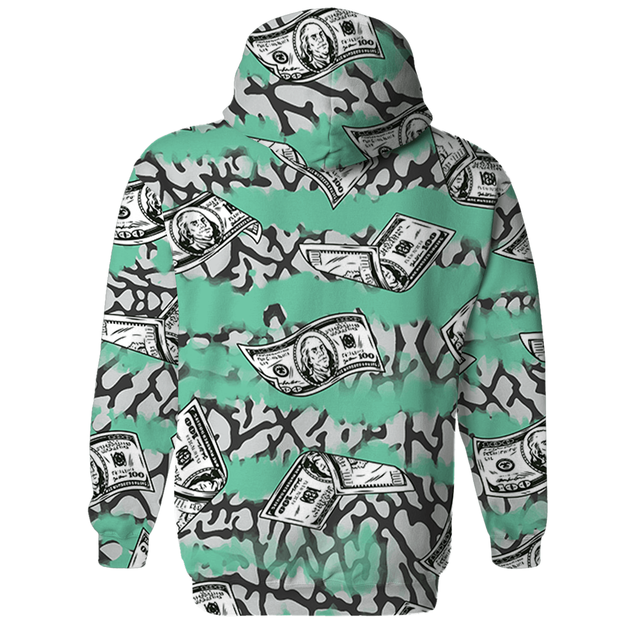 Green Glow 3s Hoodie Match Paid In Full 3D All-Over Print - NastyJamz