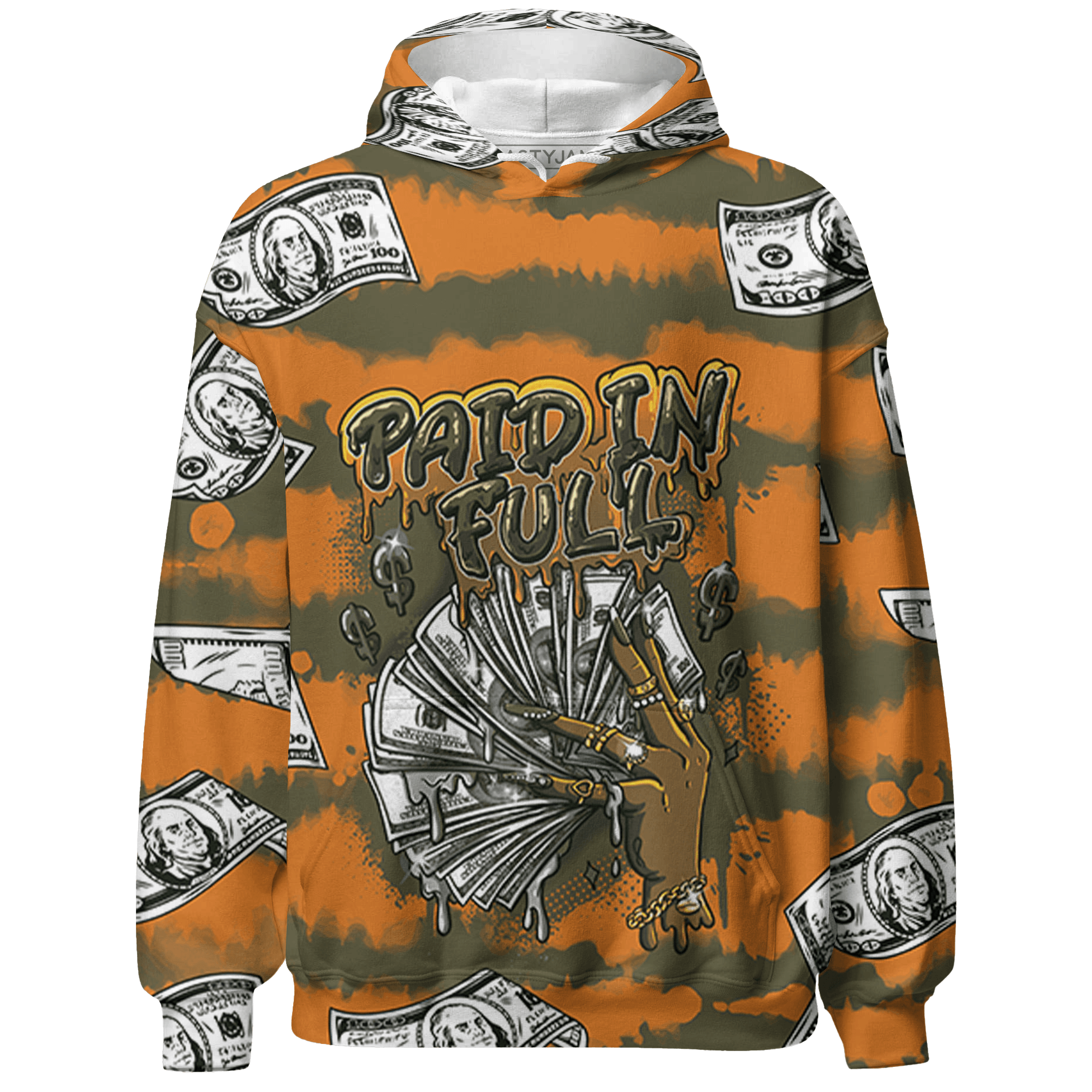 Olive 5s Hoodie Match Paid In Full 3D All-Over Print - NastyJamz