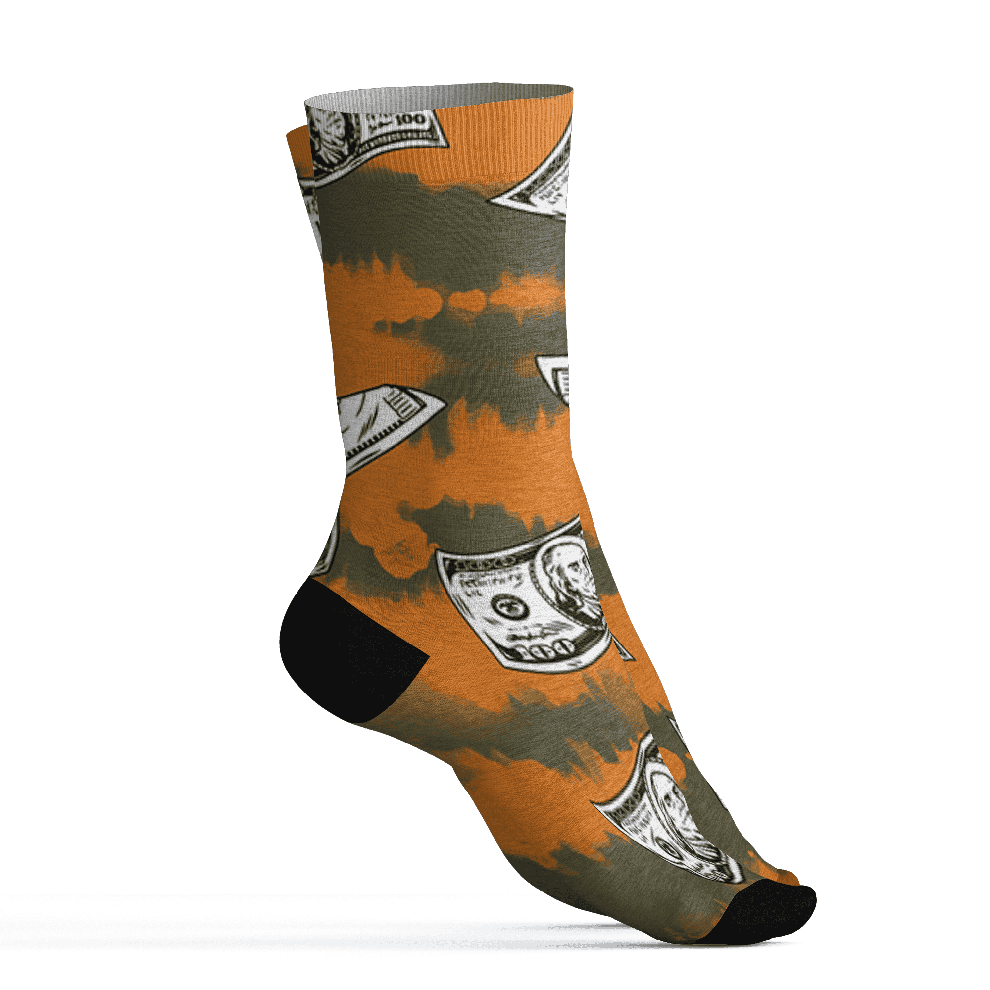 Olive 5s Socks Match Paid In Full 3D All-Over Print - NastyJamz