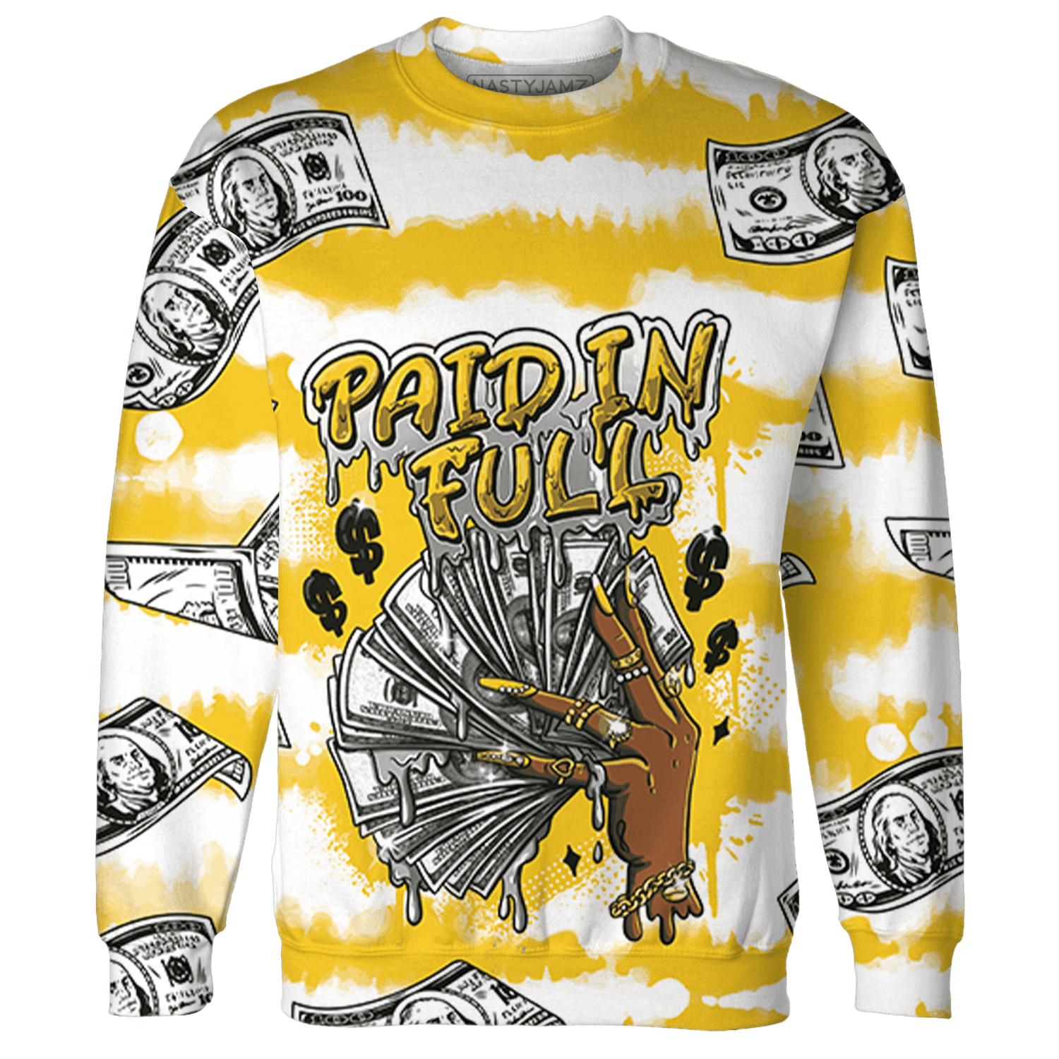 Yellow Ochre 6s Sweatshirt Match Paid In Full 3D All-Over Print - NastyJamz