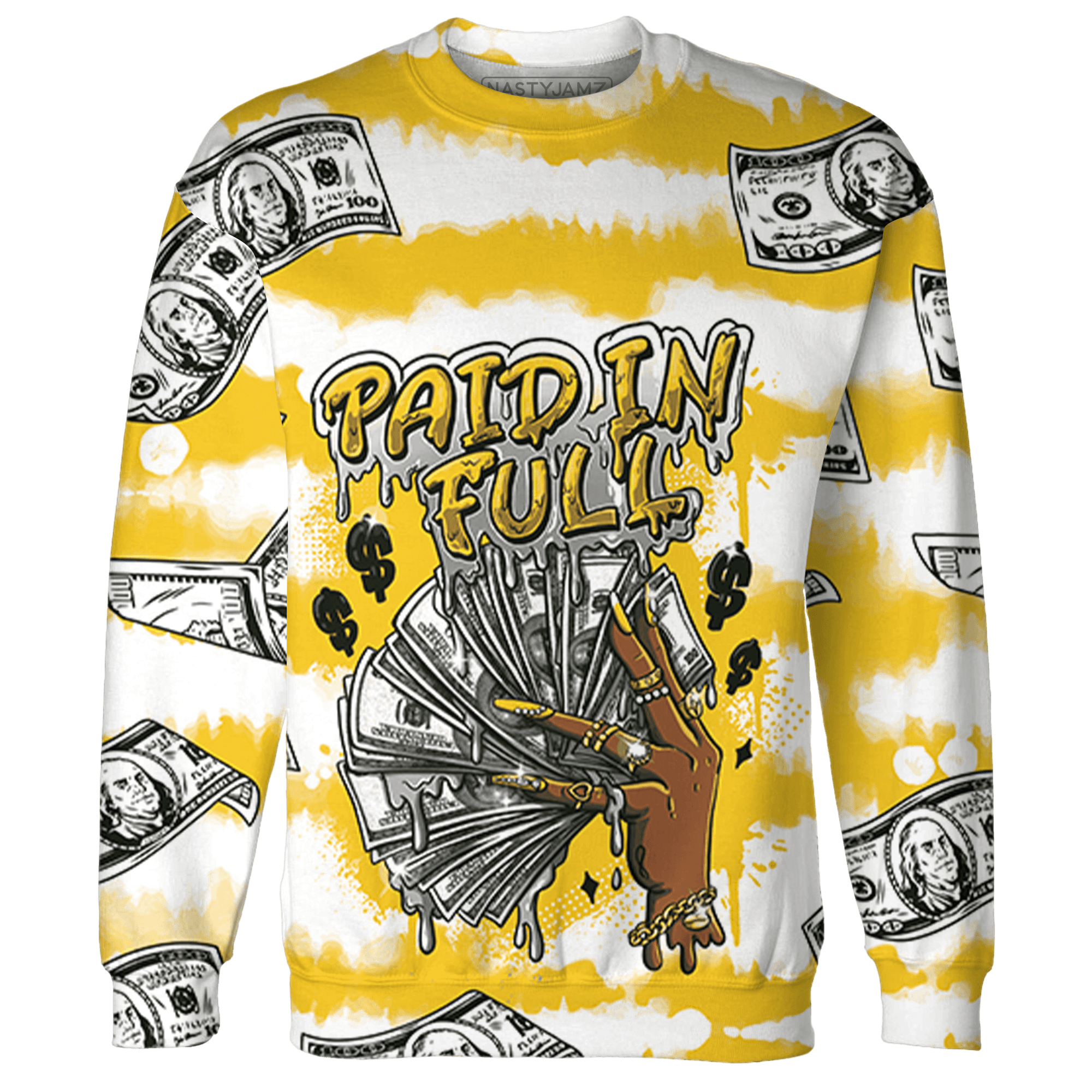 Yellow Ochre 6s Sweatshirt Match Paid In Full 3D All-Over Print - NastyJamz