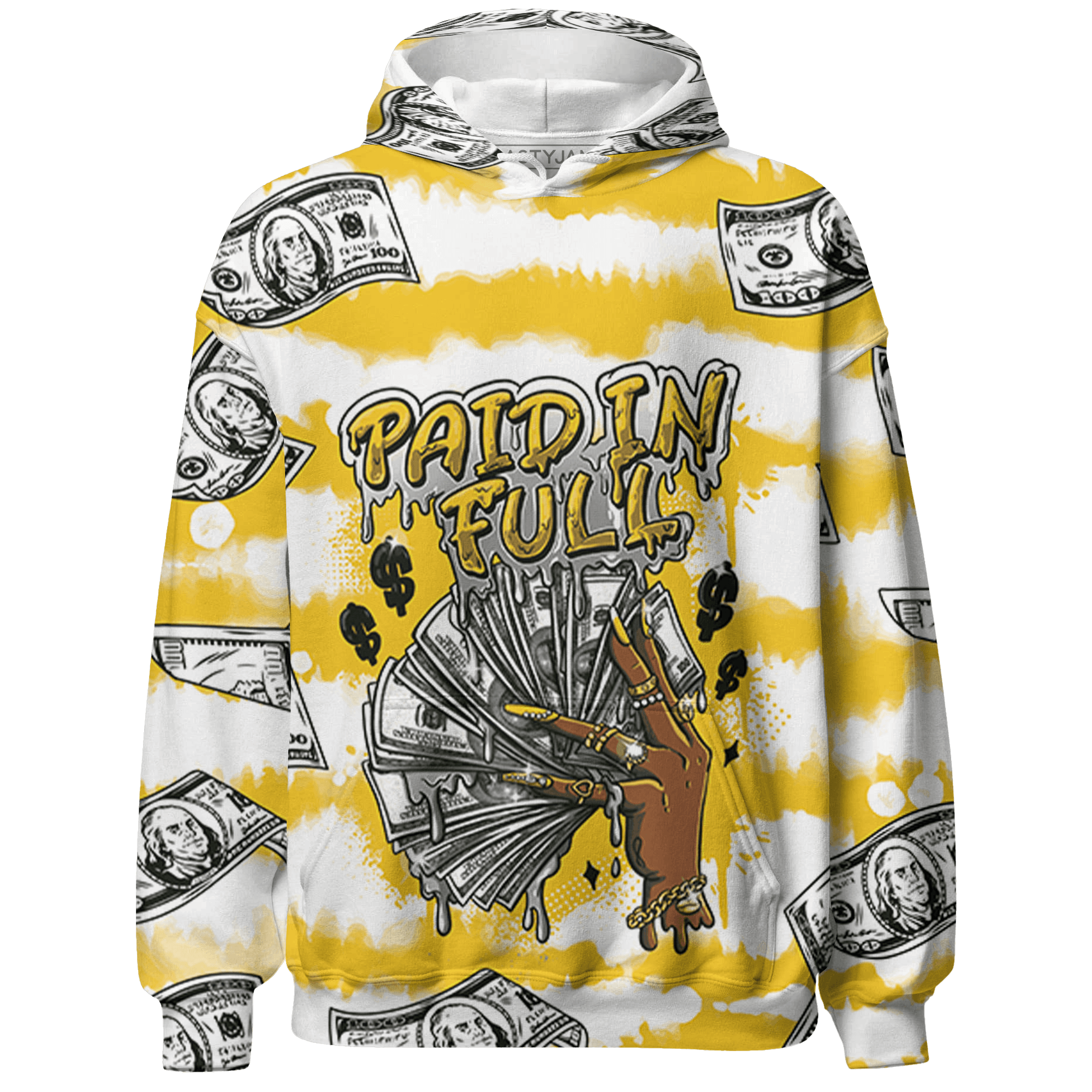 Yellow Ochre 6s Hoodie Match Paid In Full 3D All-Over Print - NastyJamz