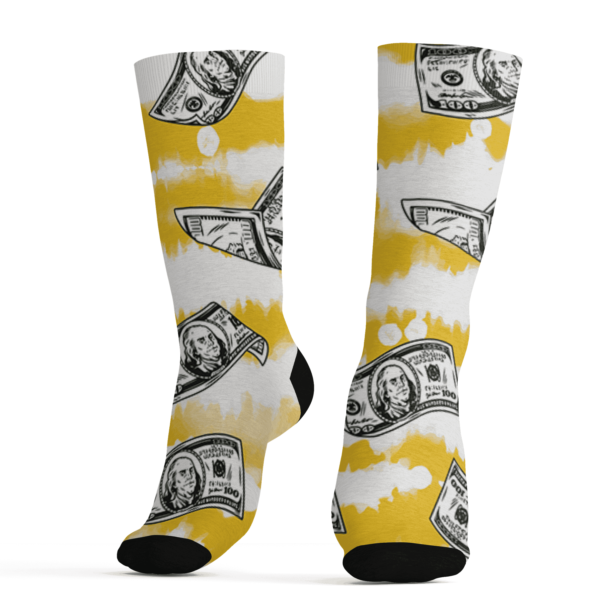 Yellow Ochre 6s Socks Match Paid In Full 3D All-Over Print - NastyJamz