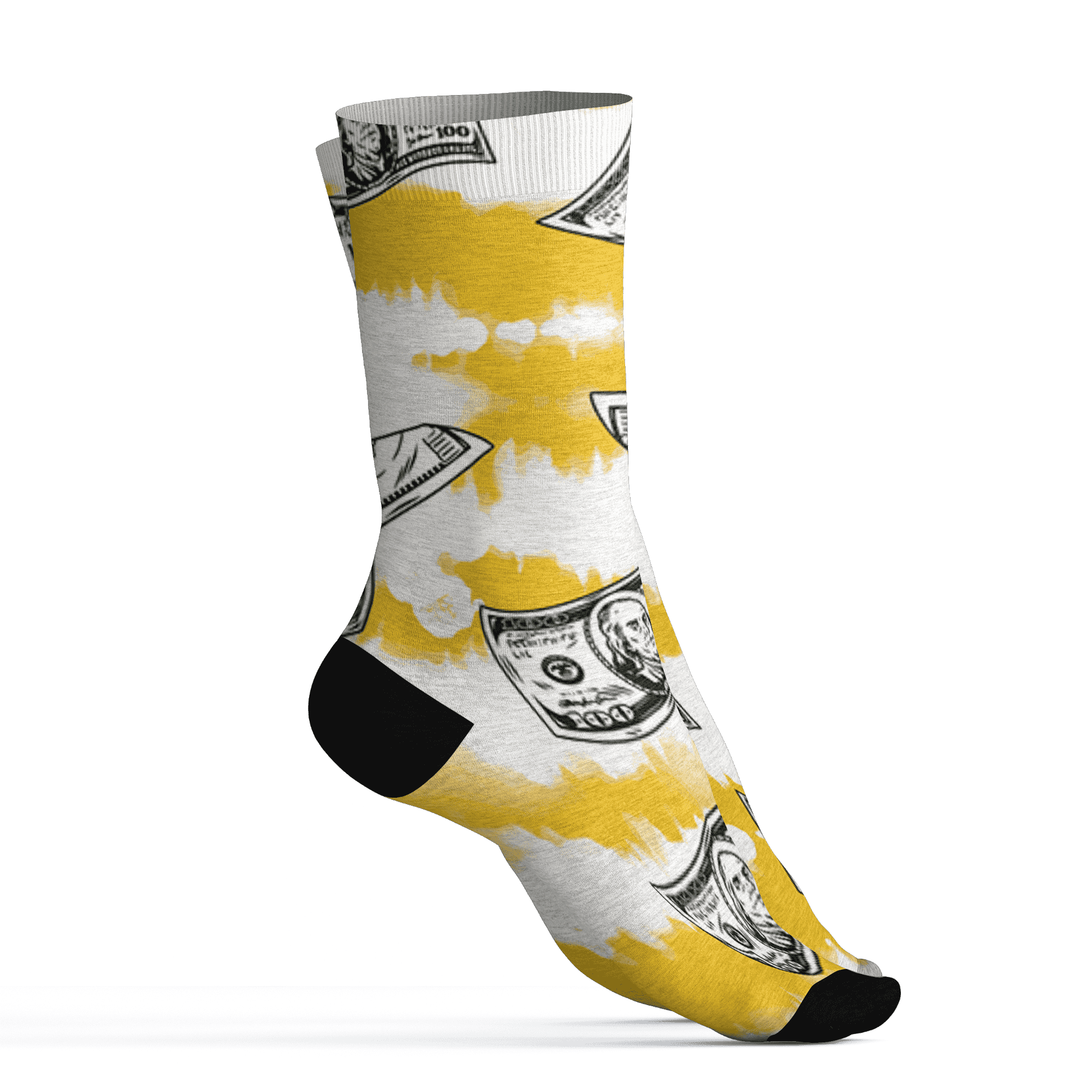 Yellow Ochre 6s Socks Match Paid In Full 3D All-Over Print - NastyJamz