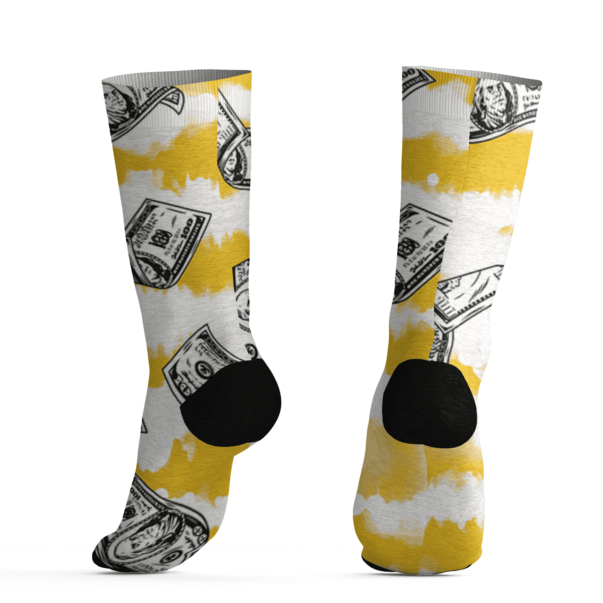 Yellow Ochre 6s Socks Match Paid In Full 3D All-Over Print - NastyJamz