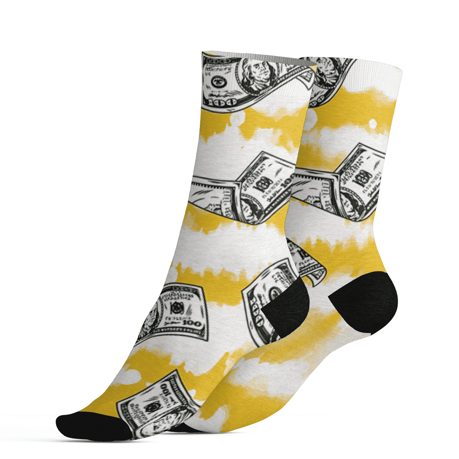 Yellow Ochre 6s Socks Match Paid In Full 3D All-Over Print - NastyJamz