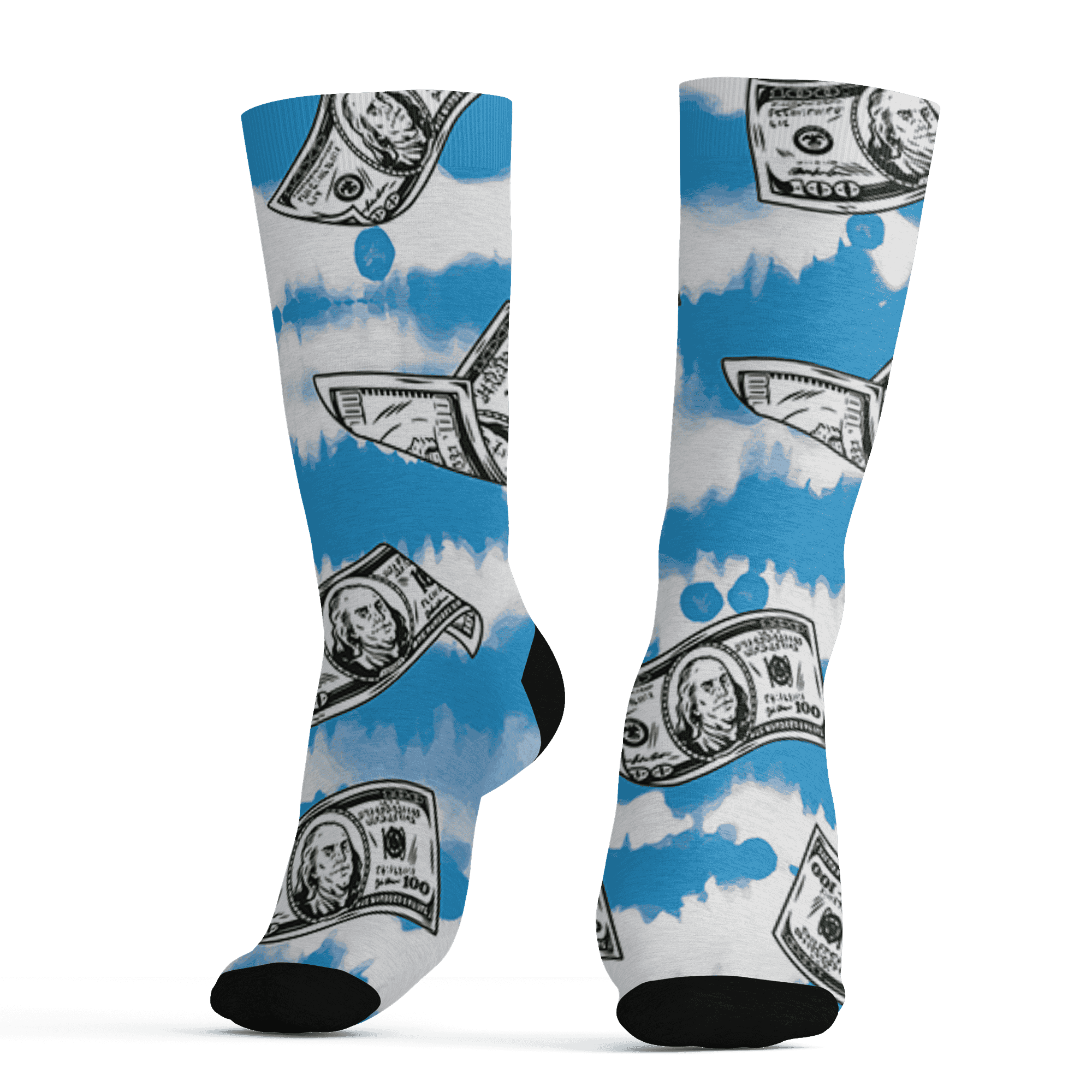 Powder Blue 9s Socks Match Paid In Full 3D All-Over Print - NastyJamz
