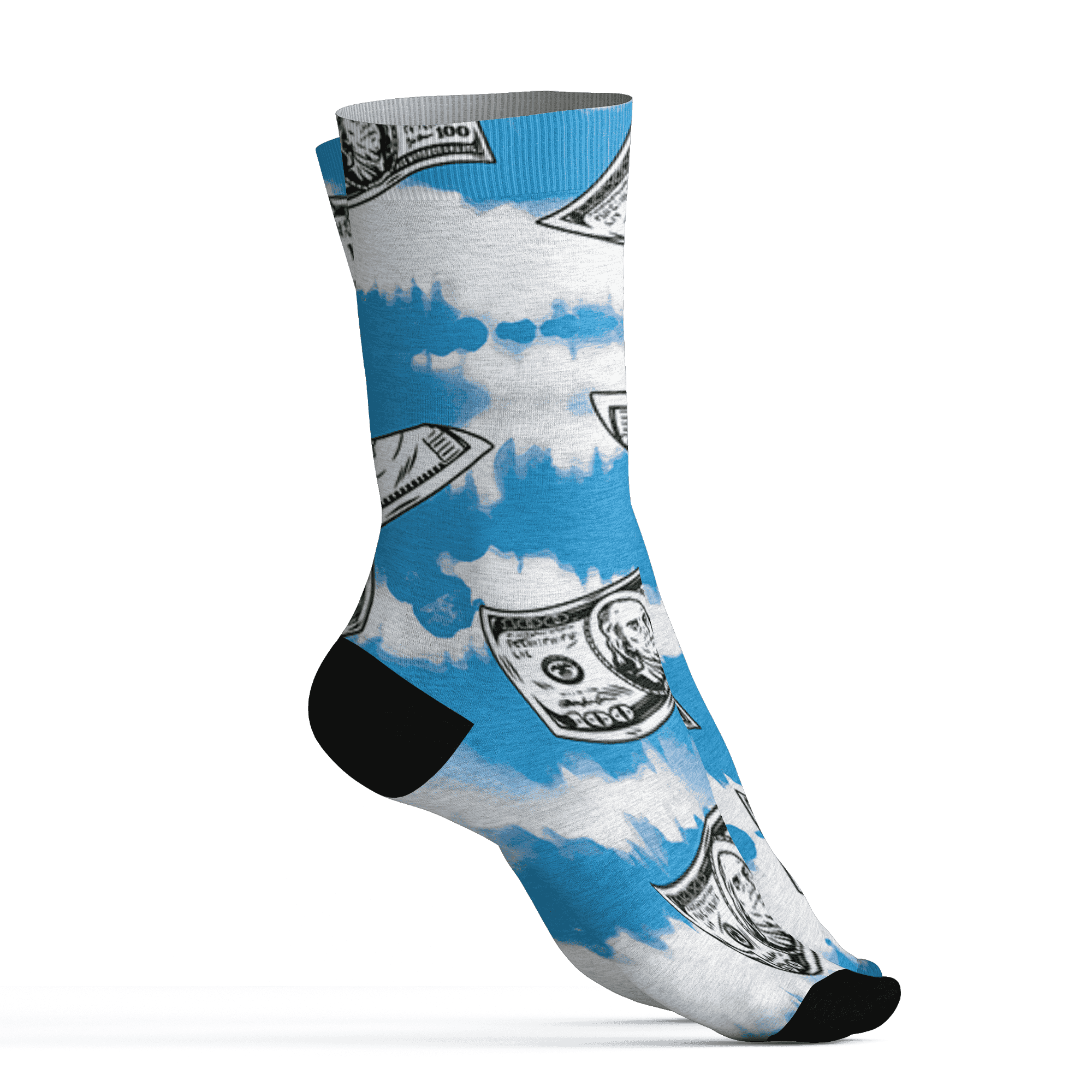 Powder Blue 9s Socks Match Paid In Full 3D All-Over Print - NastyJamz