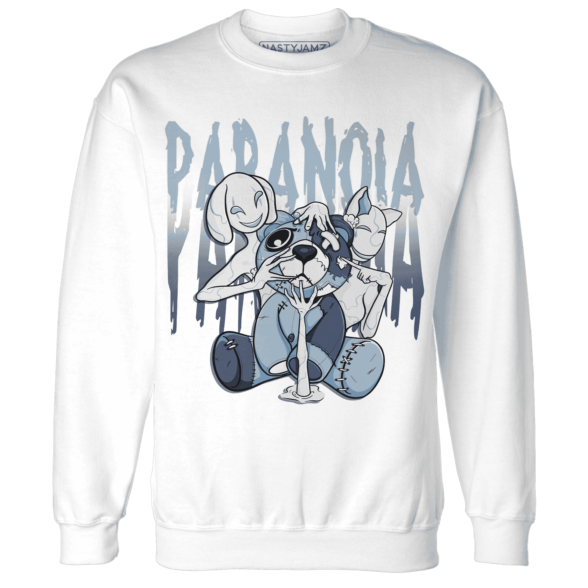Mid Diffused Blue Grey 1s Sweatshirt Match Paranoia BER - NastyJamz