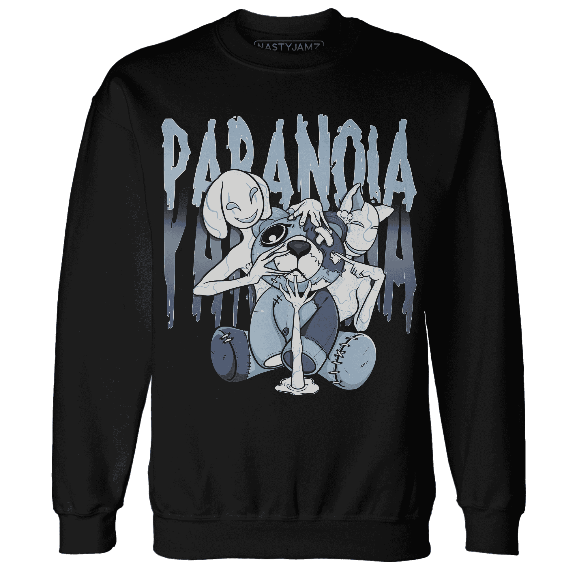 Mid Diffused Blue Grey 1s Sweatshirt Match Paranoia BER - NastyJamz