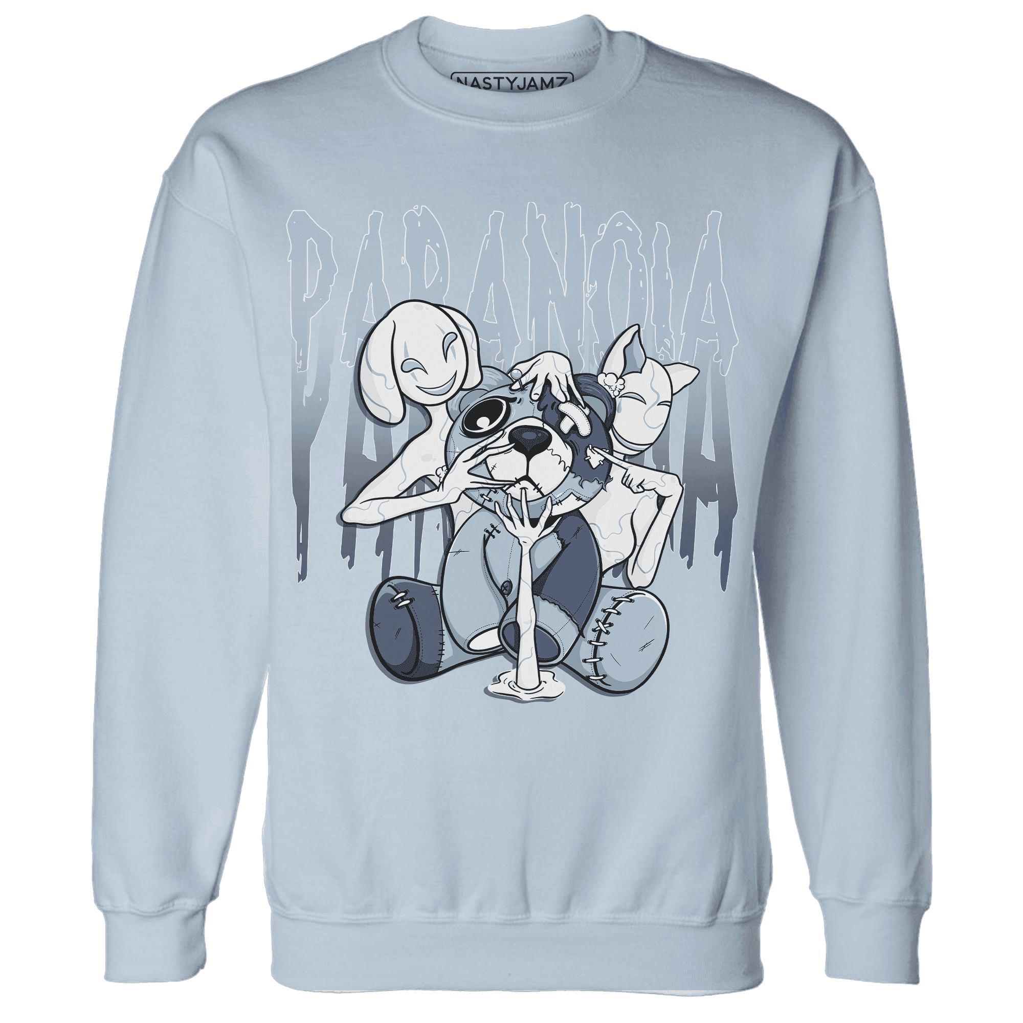 Mid Diffused Blue Grey 1s Sweatshirt Match Paranoia BER - NastyJamz