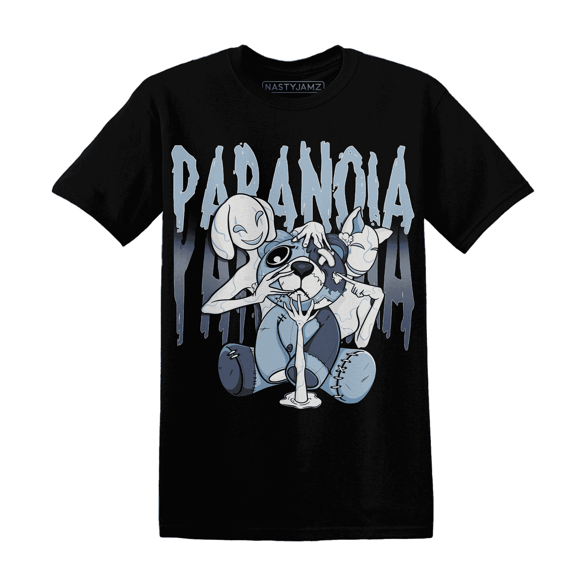 Mid Diffused Blue Grey 1s T Shirt Match Paranoia BER - NastyJamz