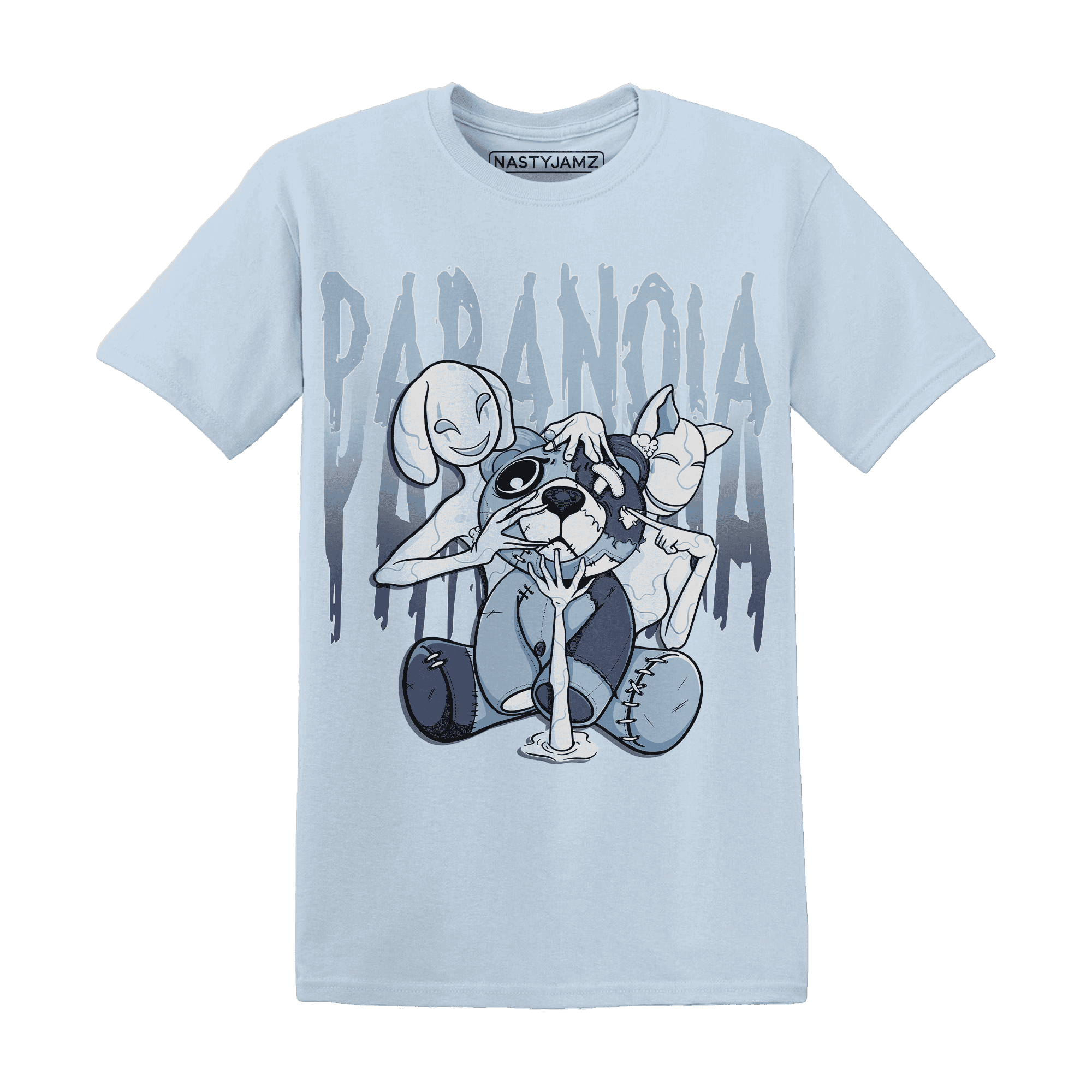 Mid Diffused Blue Grey 1s T Shirt Match Paranoia BER - NastyJamz