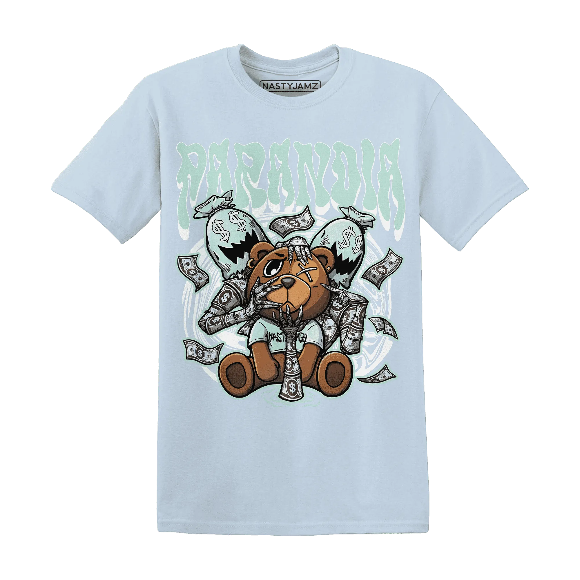 NastyJamz-AF-1-Low-Jade-Ice-White-T-Shirt-Match-Paranoia-Money-BER