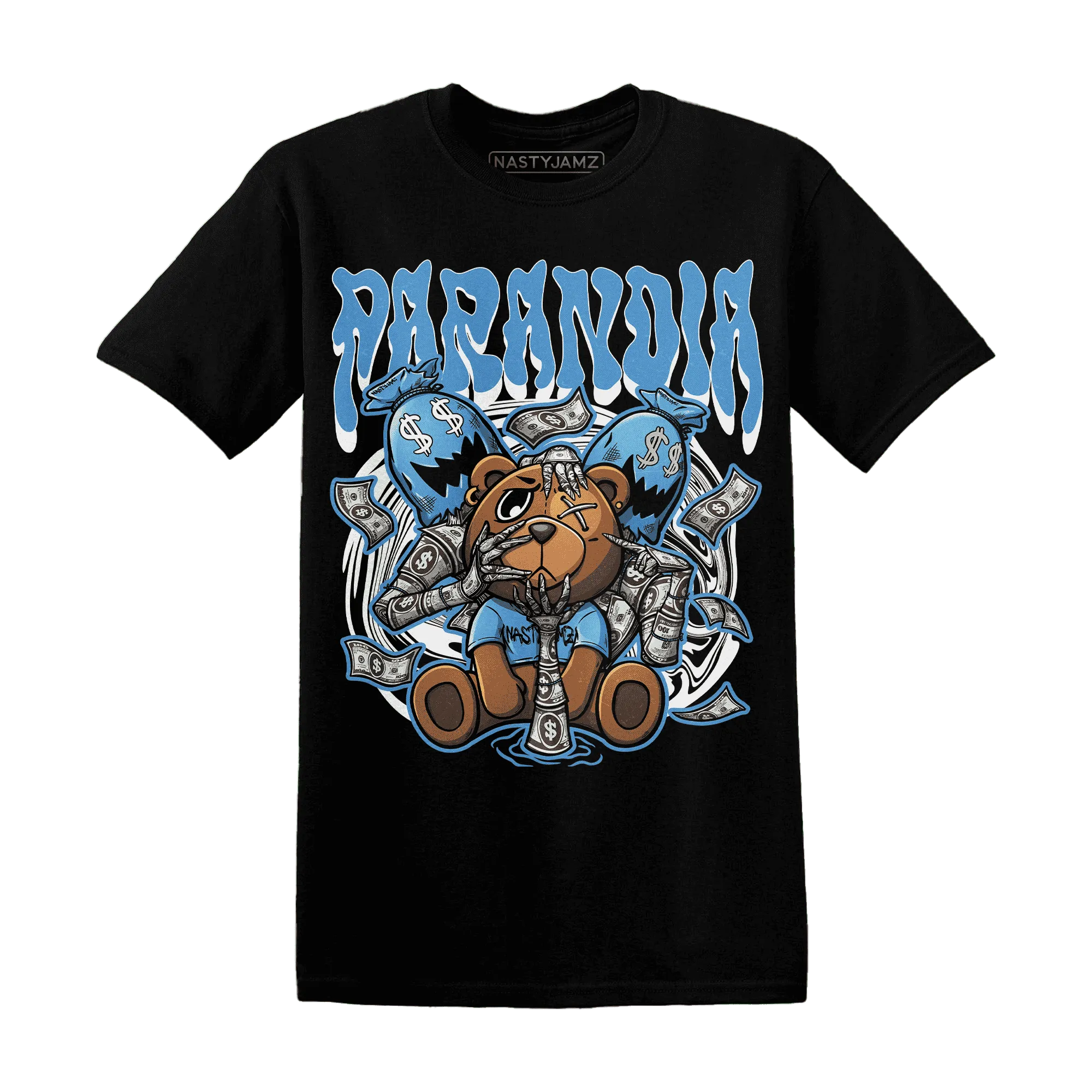 NastyJamz-Carolina-Blue-Univercitii-17s-T-Shirt-Match-Paranoia-Money-BER