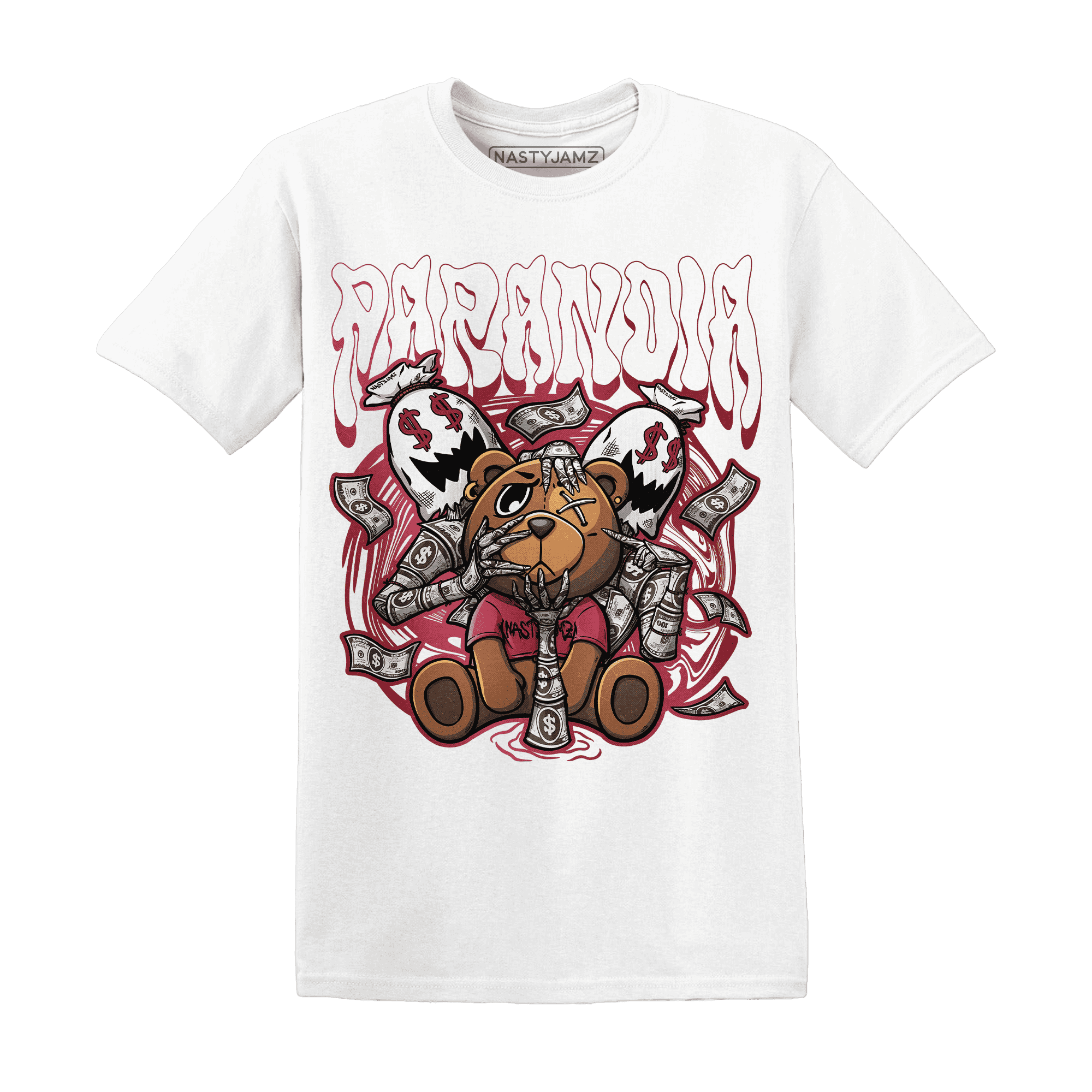 High 85 Metallic Burgundy 1s T Shirt Match Paranoia Money BER - NastyJamz