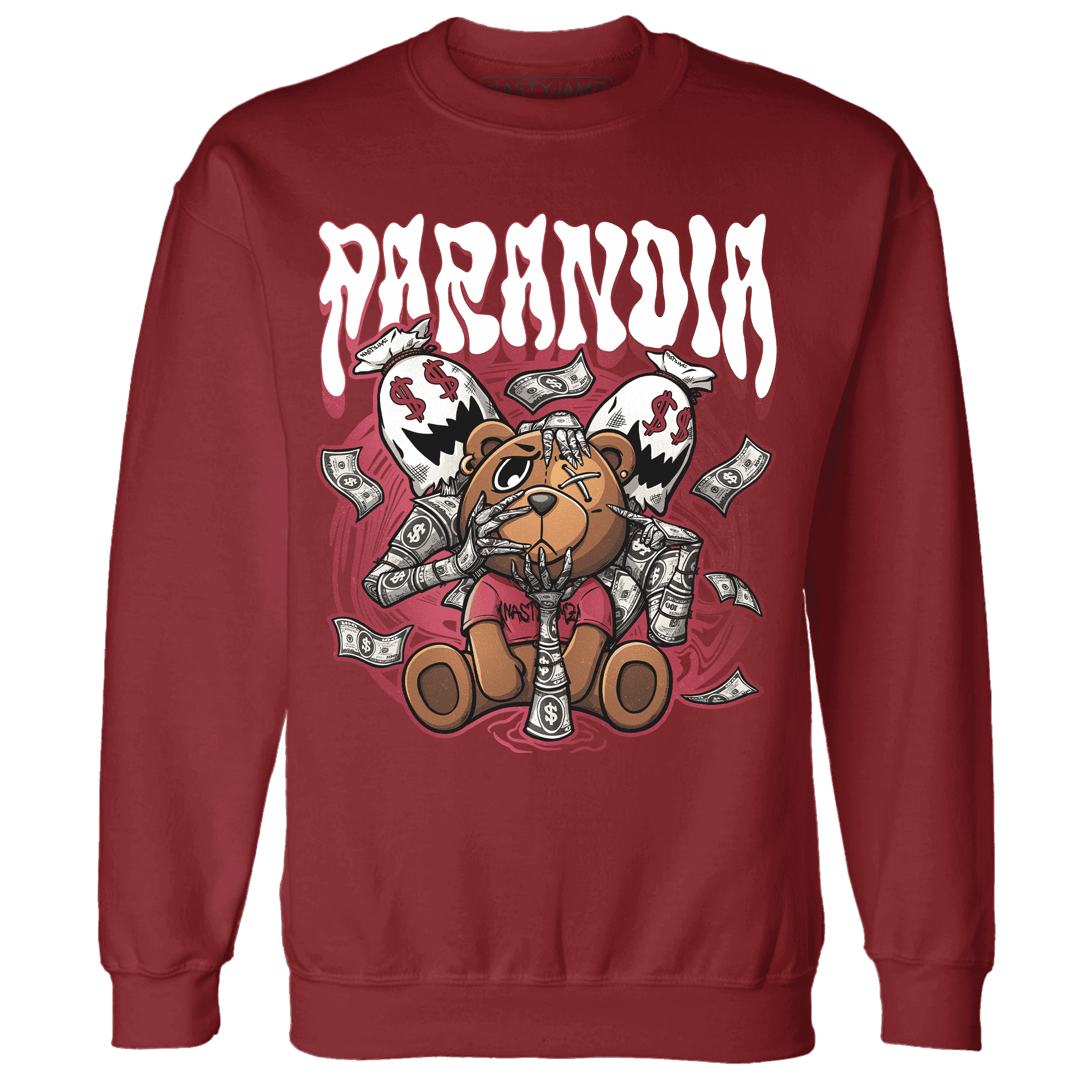 High 85 Metallic Burgundy 1s Sweatshirt Match Paranoia Money BER - NastyJamz