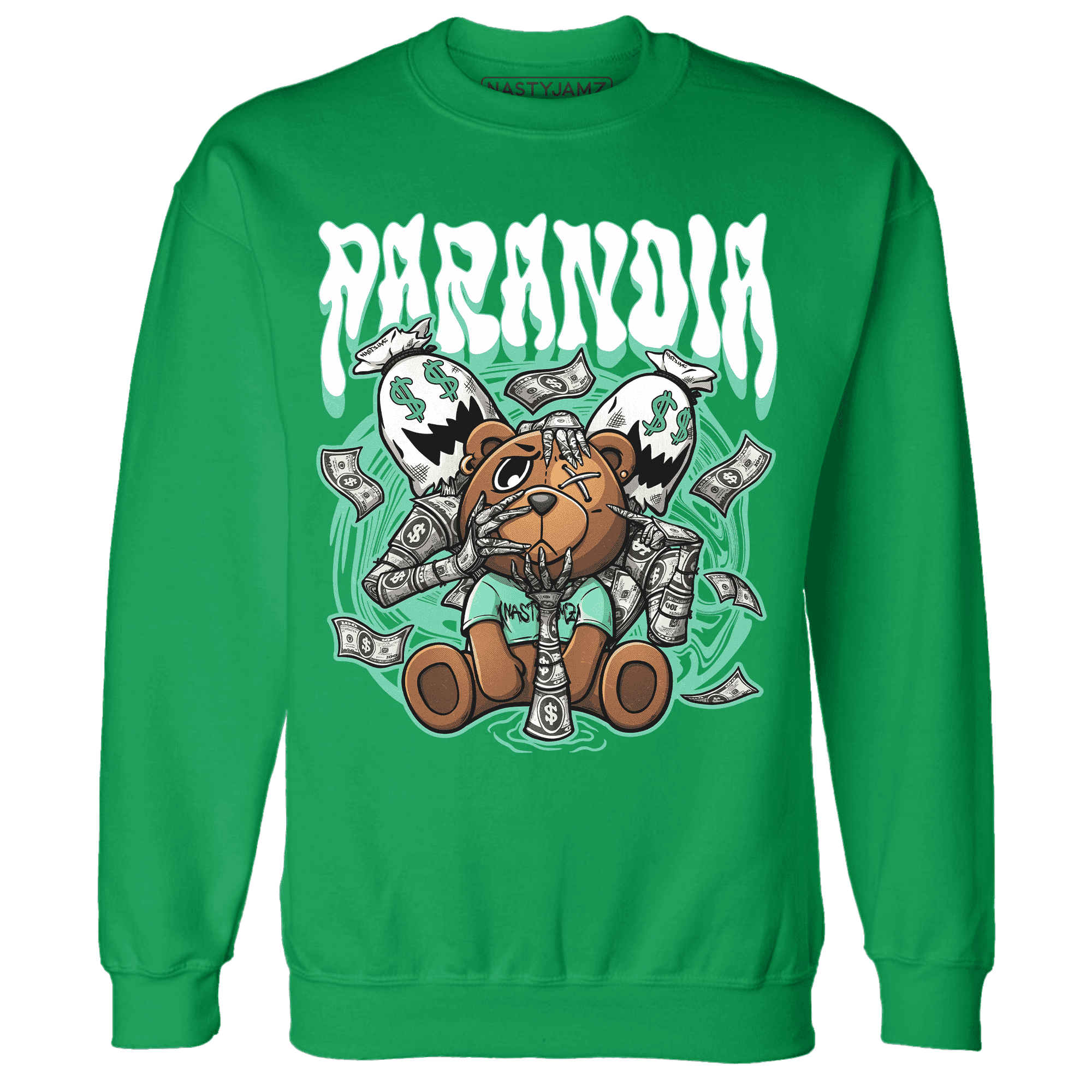 High OG Green Glow 1s Sweatshirt Match Paranoia Money BER - NastyJamz