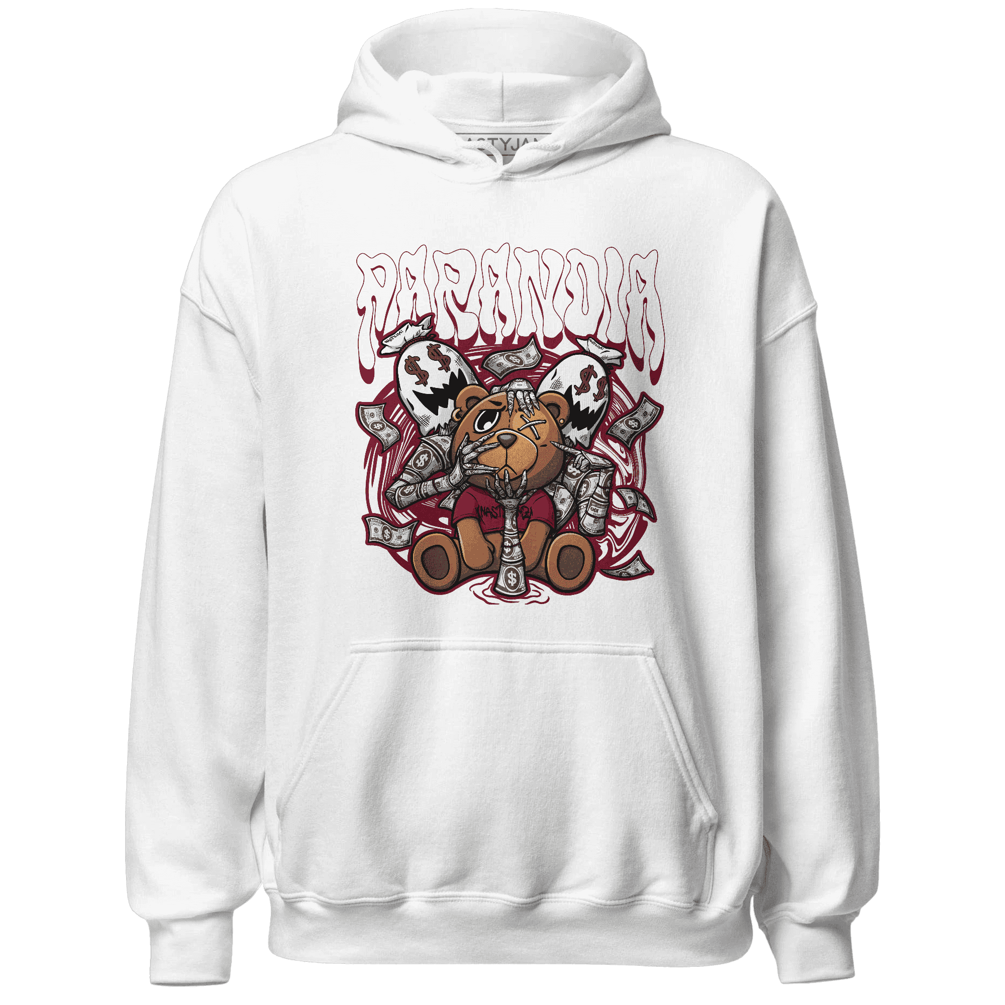 High White Team Red 1s Hoodie Match Paranoia Money BER - NastyJamz