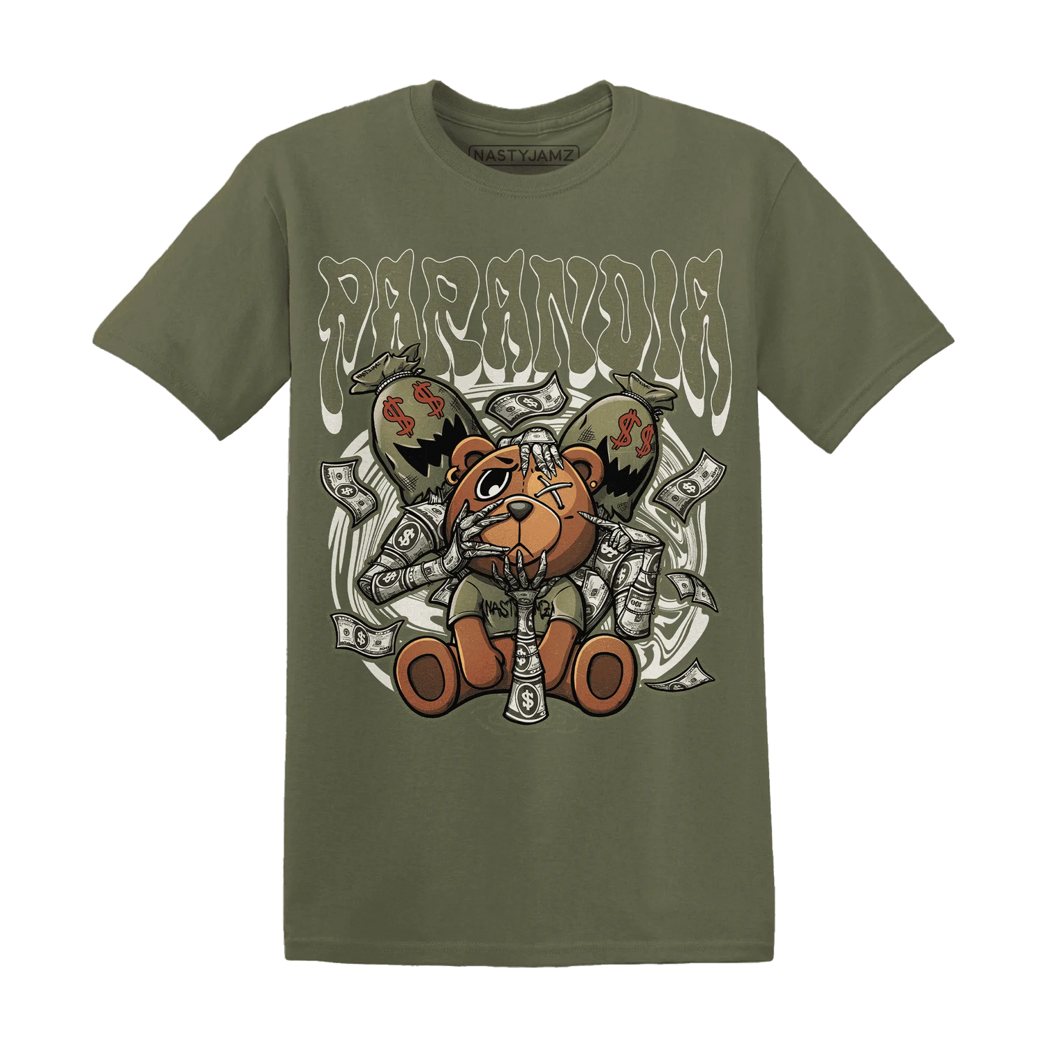 NastyJamz-Medium-Olive-1s-T-Shirt-Match-Paranoia-Money-BER