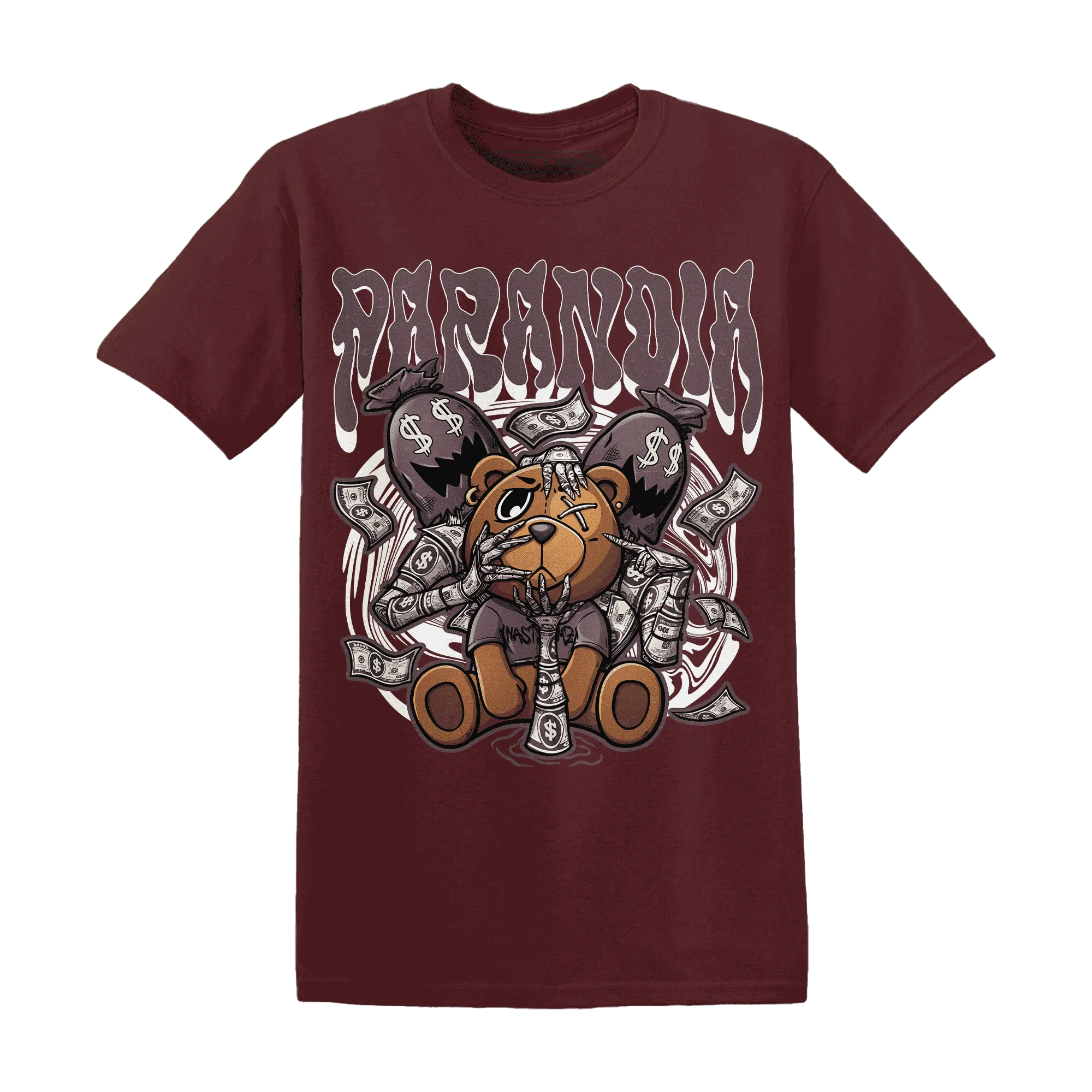 NastyJamz-Burgundy-Crush-3s-T-Shirt-Match-Paranoia-Money-BER