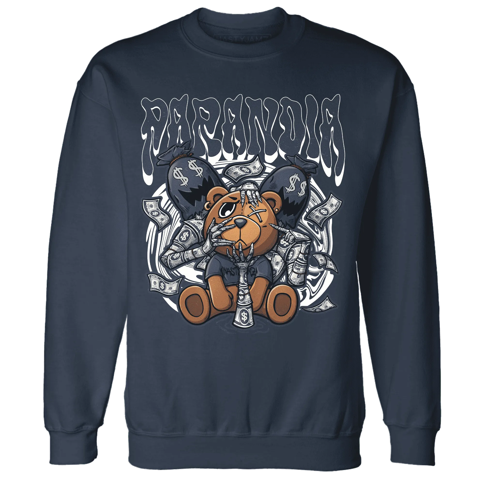White-Navy-6s-Sweatshirt-Match-Paranoia-Money-BER