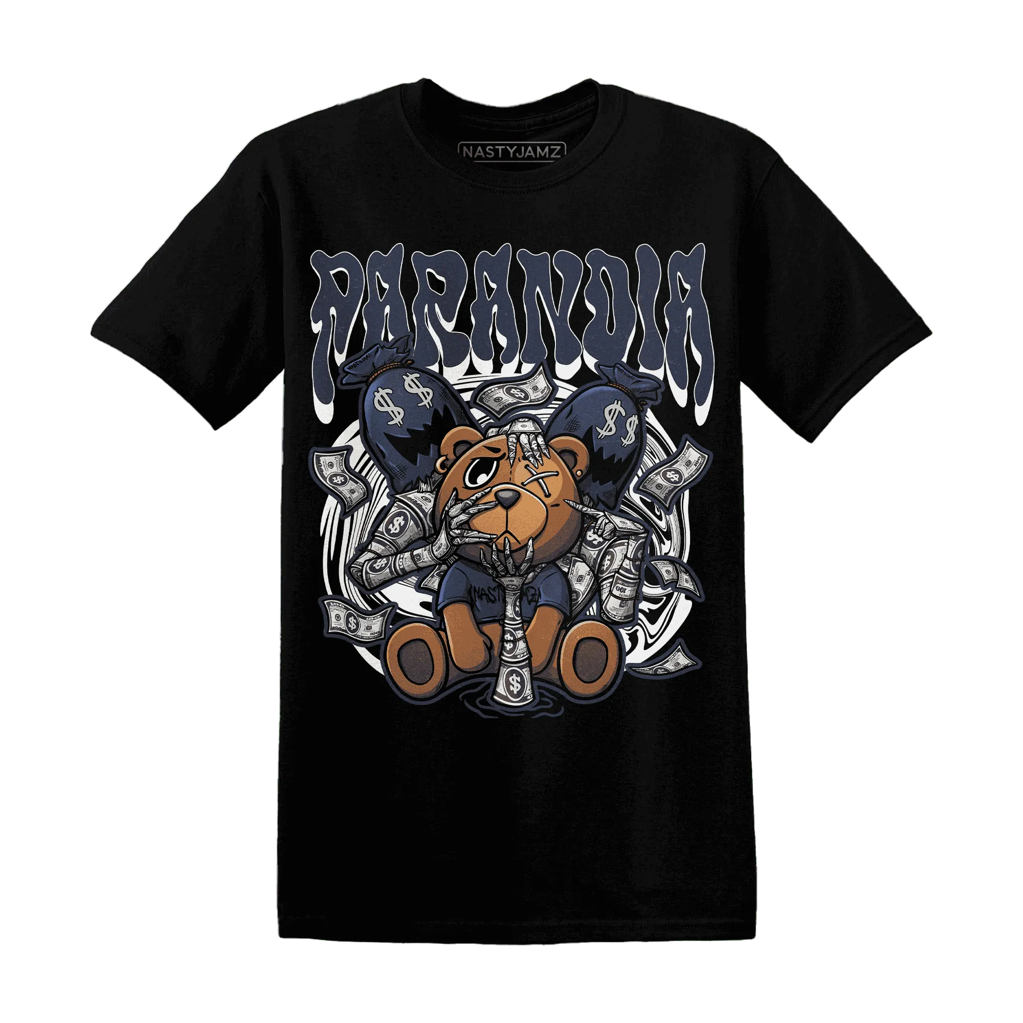 White-Navy-6s-T-Shirt-Match-Paranoia-Money-BER