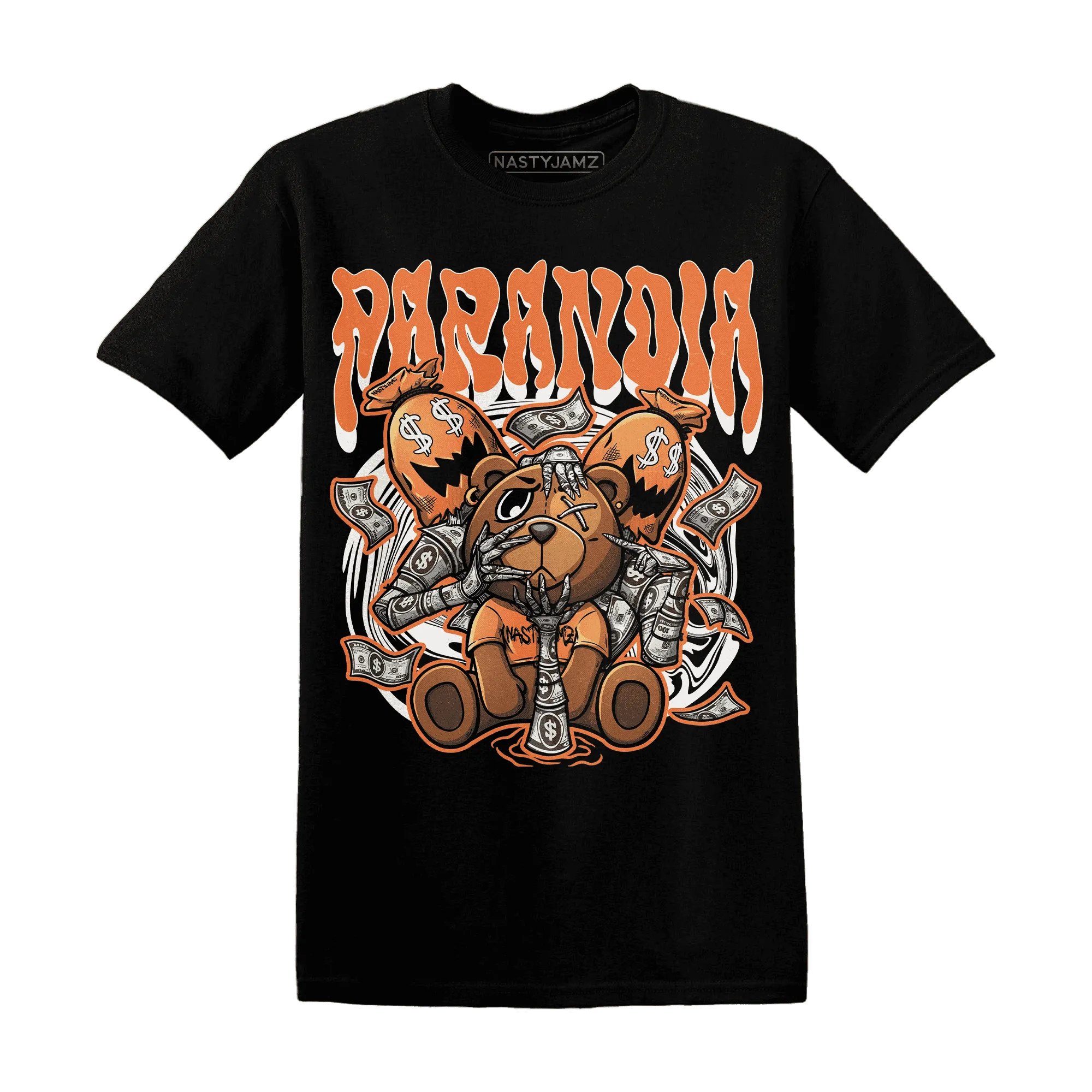 NastyJamz-AM-TW-White-Orange-T-Shirt-Match-Paranoia-Money-BER