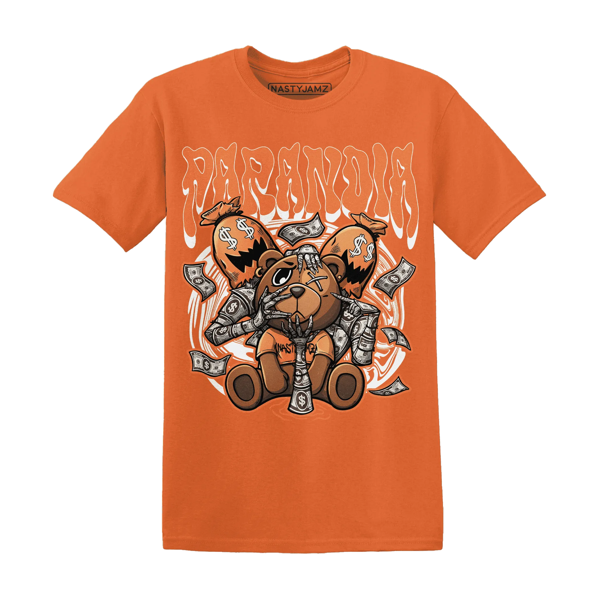 NastyJamz-AM-TW-White-Orange-T-Shirt-Match-Paranoia-Money-BER