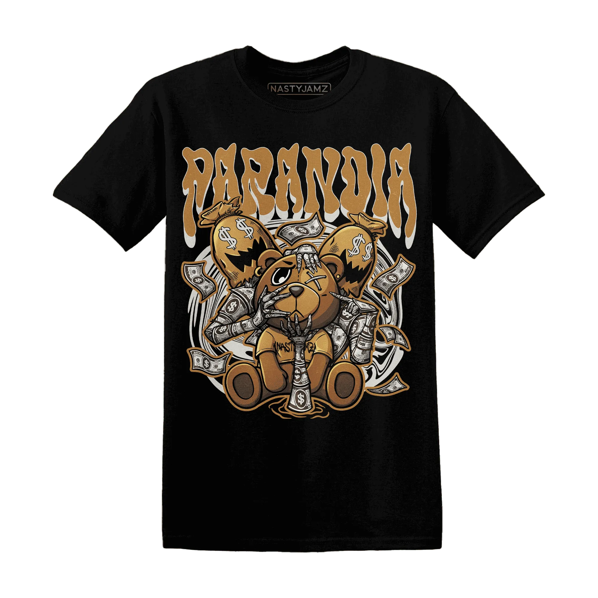Dunk-Low-Retro-Wheat-Orange-NastyJamz-T-Shirt-Match-Paranoia-Money-BER