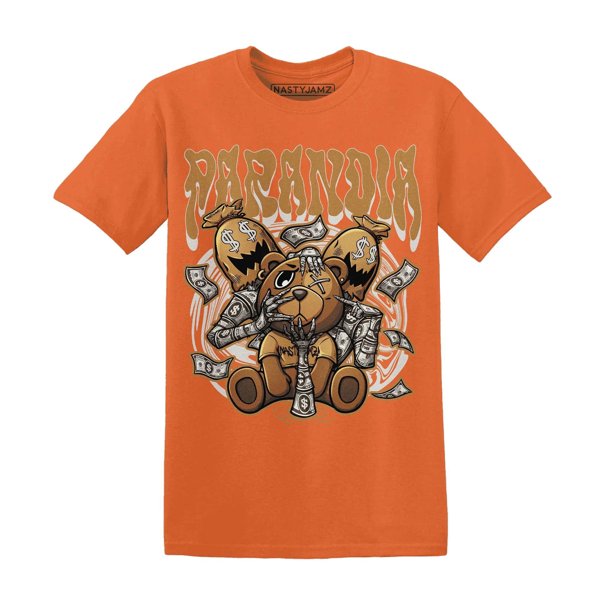 Dunk-Low-Retro-Wheat-Orange-NastyJamz-T-Shirt-Match-Paranoia-Money-BER