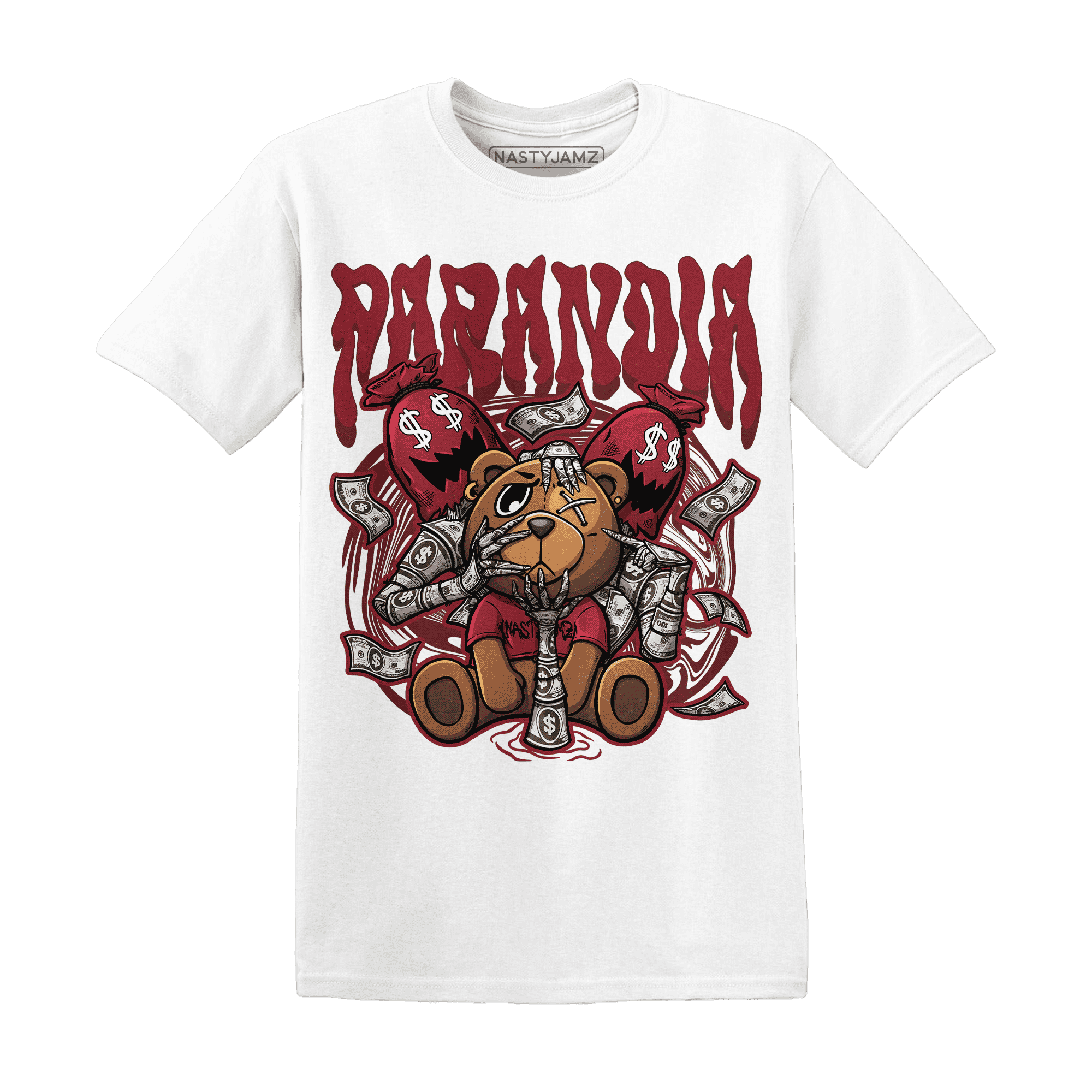 Cherry 12s T Shirt Match Paranoia Money BER - NastyJamz