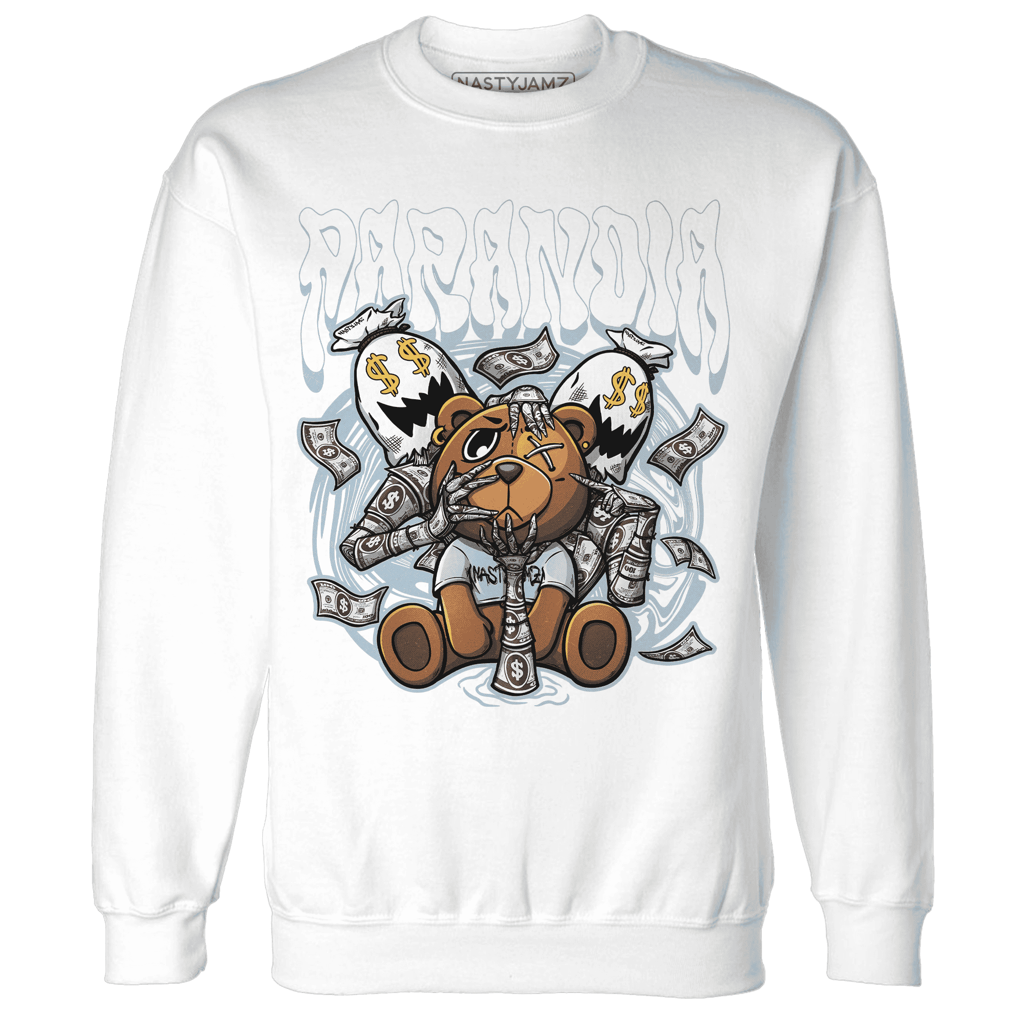 Blue Grey 13s Sweatshirt Match Paranoia Money BER - NastyJamz