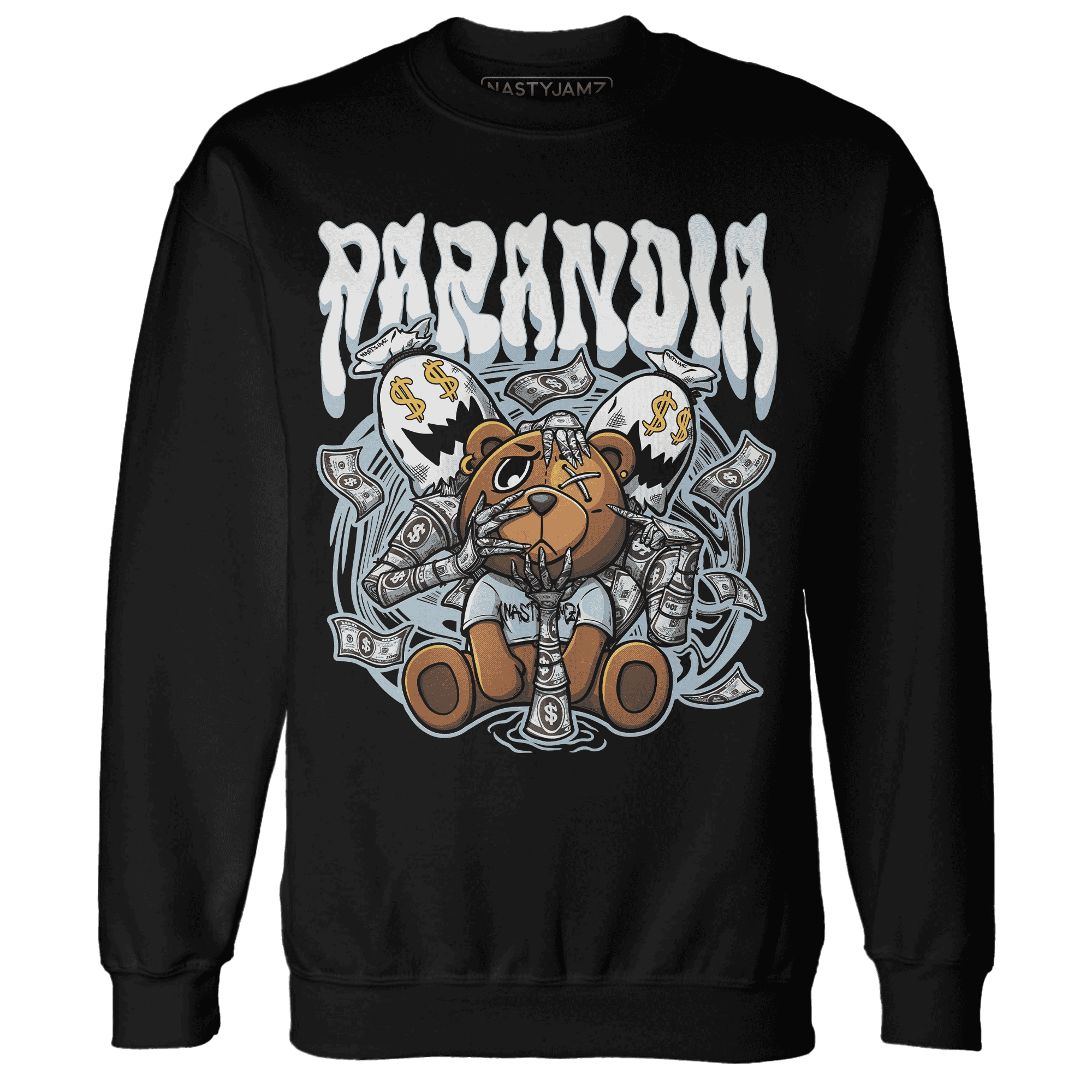 Blue Grey 13s Sweatshirt Match Paranoia Money BER - NastyJamz