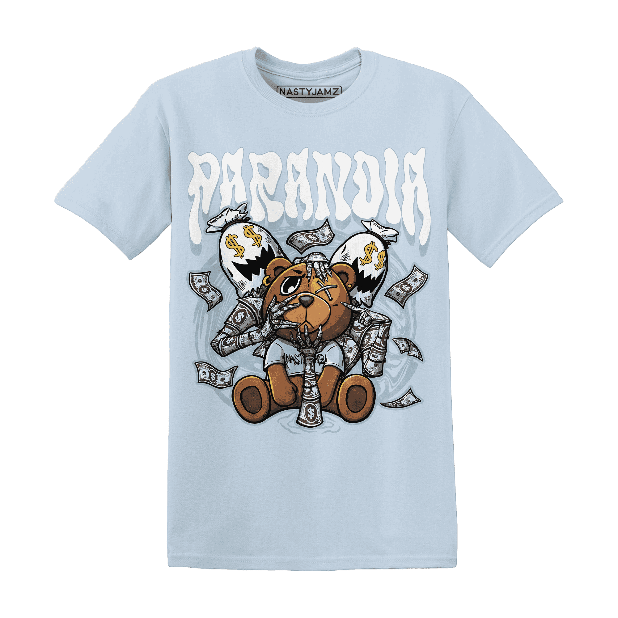 Blue Grey 13s T Shirt Match Paranoia Money BER - NastyJamz
