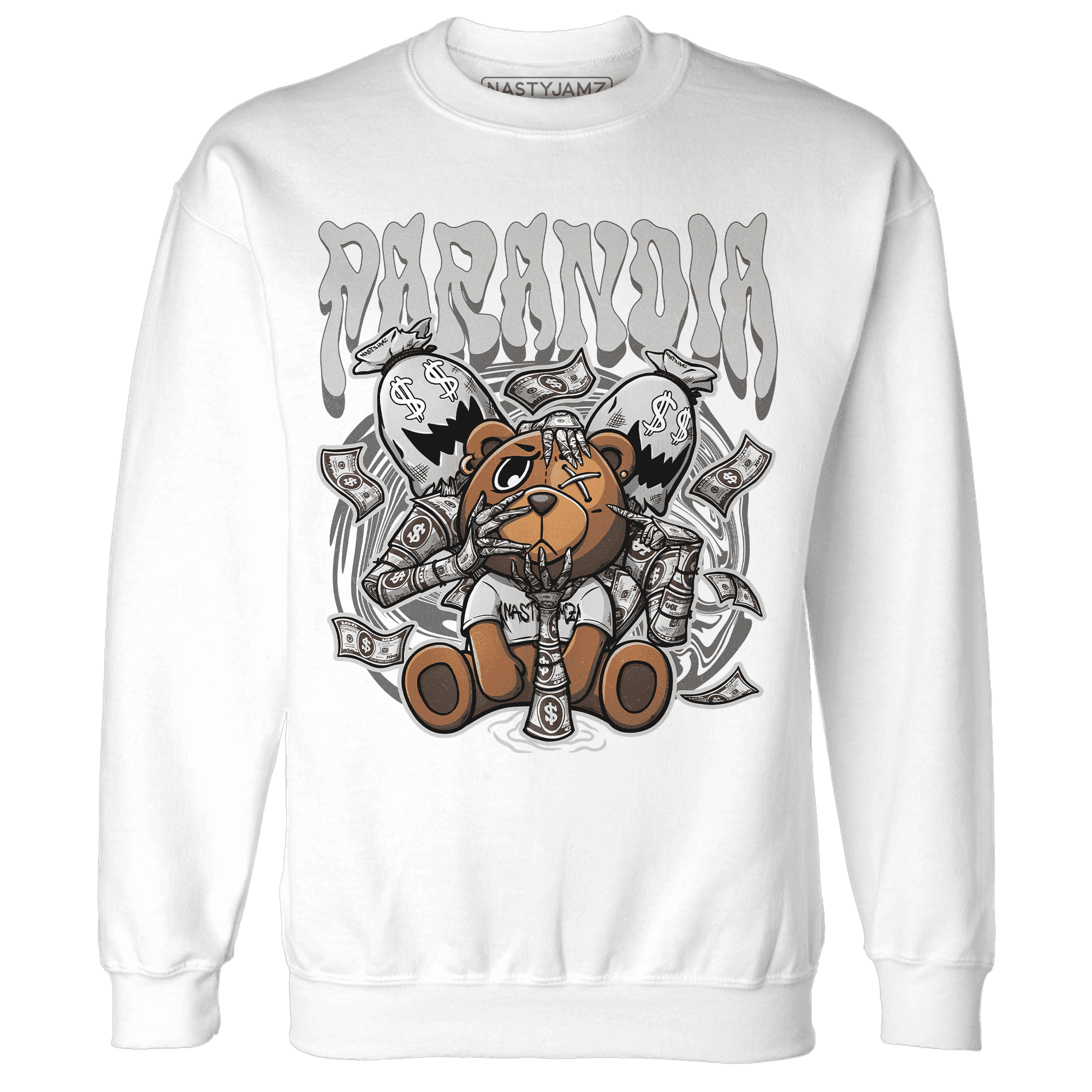 Retro High OG Black White 1s Sweatshirt Match Paranoia Money BER - NastyJamz