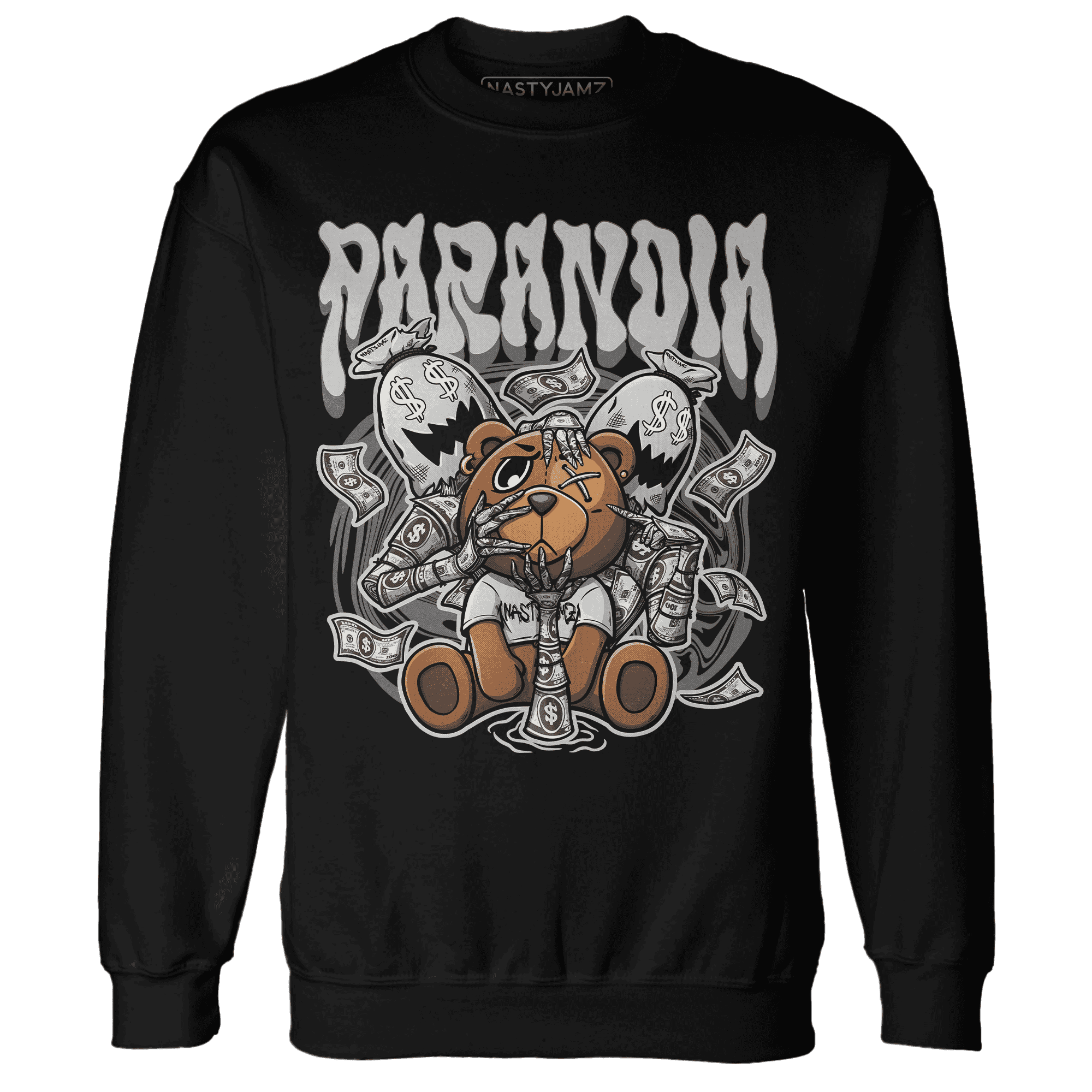 Retro High OG Black White 1s Sweatshirt Match Paranoia Money BER - NastyJamz