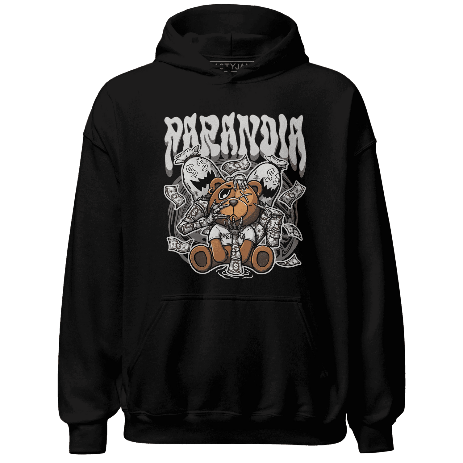 Jordan 1 Retro High OG Black White Hoodie Match Paranoia Money BER - NastyJamz