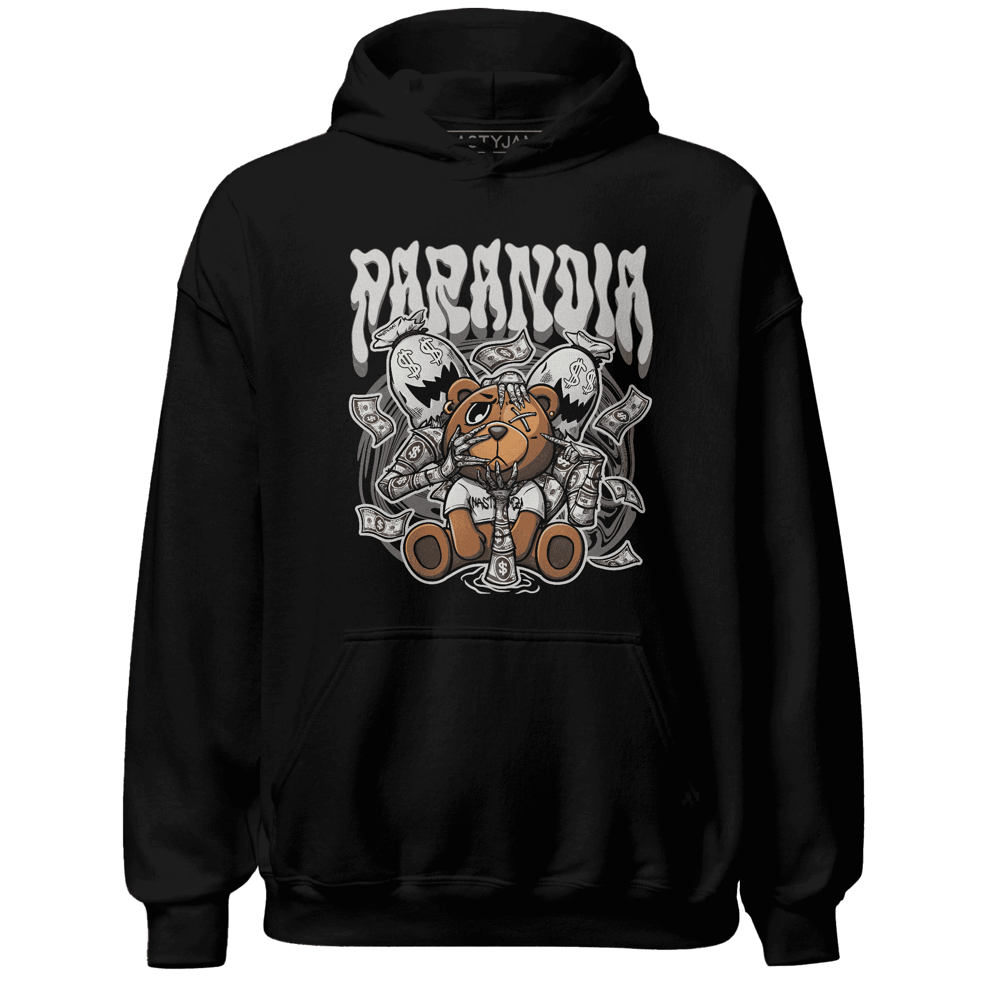 Jordan 1 Retro High OG Black White Hoodie Match Paranoia Money BER - NastyJamz