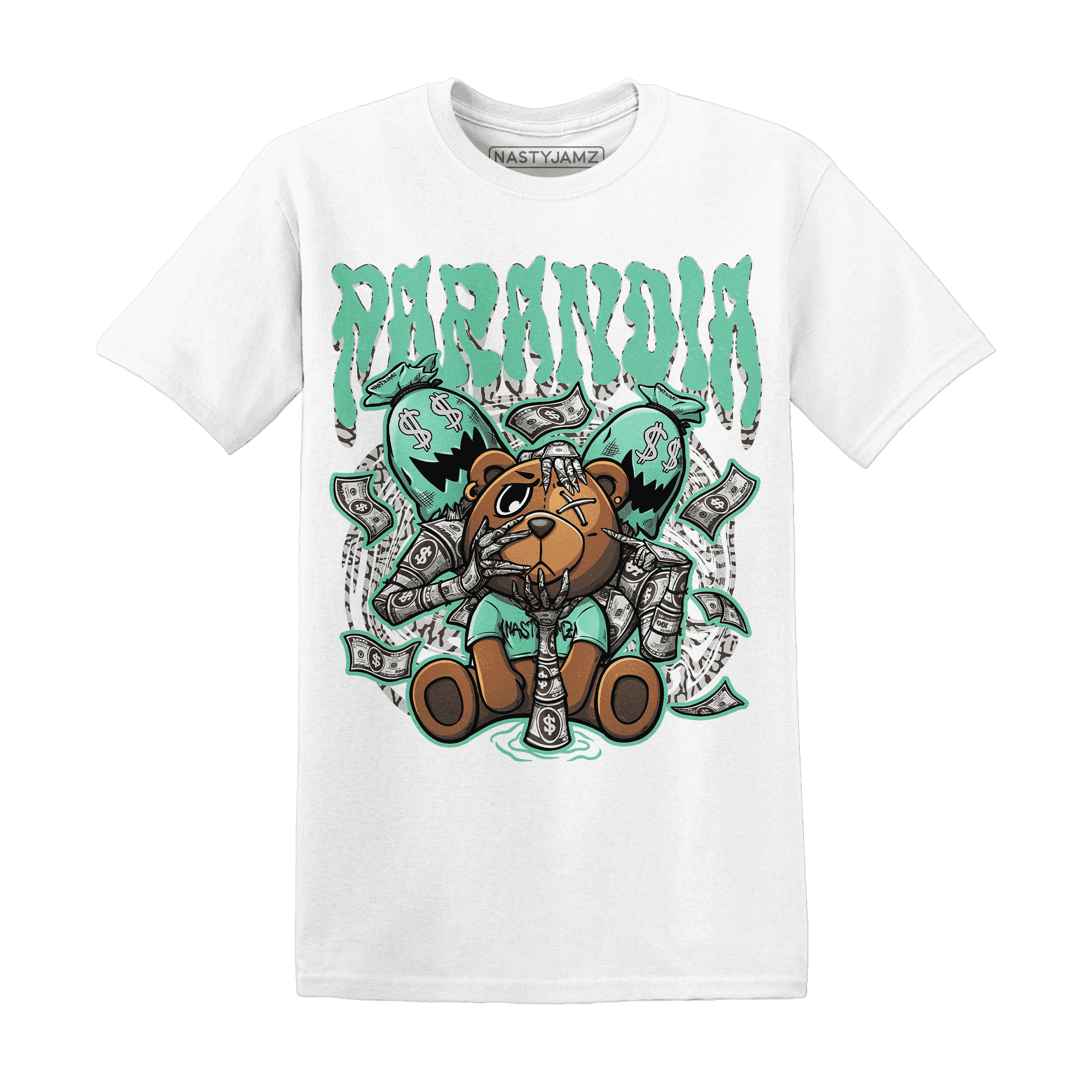 Green Glow 3s T Shirt Match Paranoia Money BER - NastyJamz