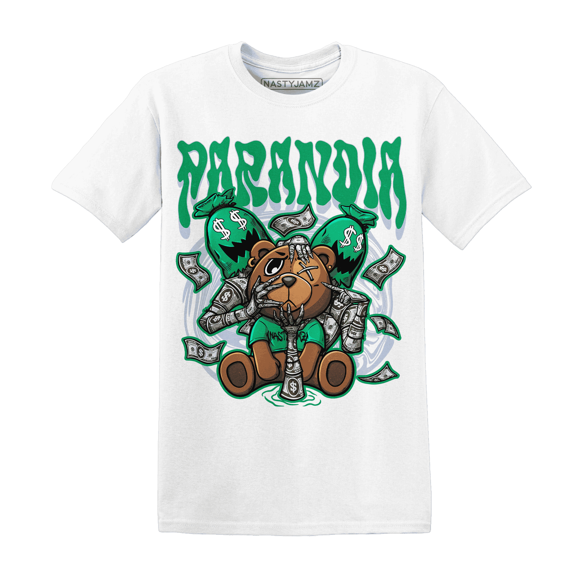 Lucky Green 5s T Shirt Match Paranoia Money BER - NastyJamz