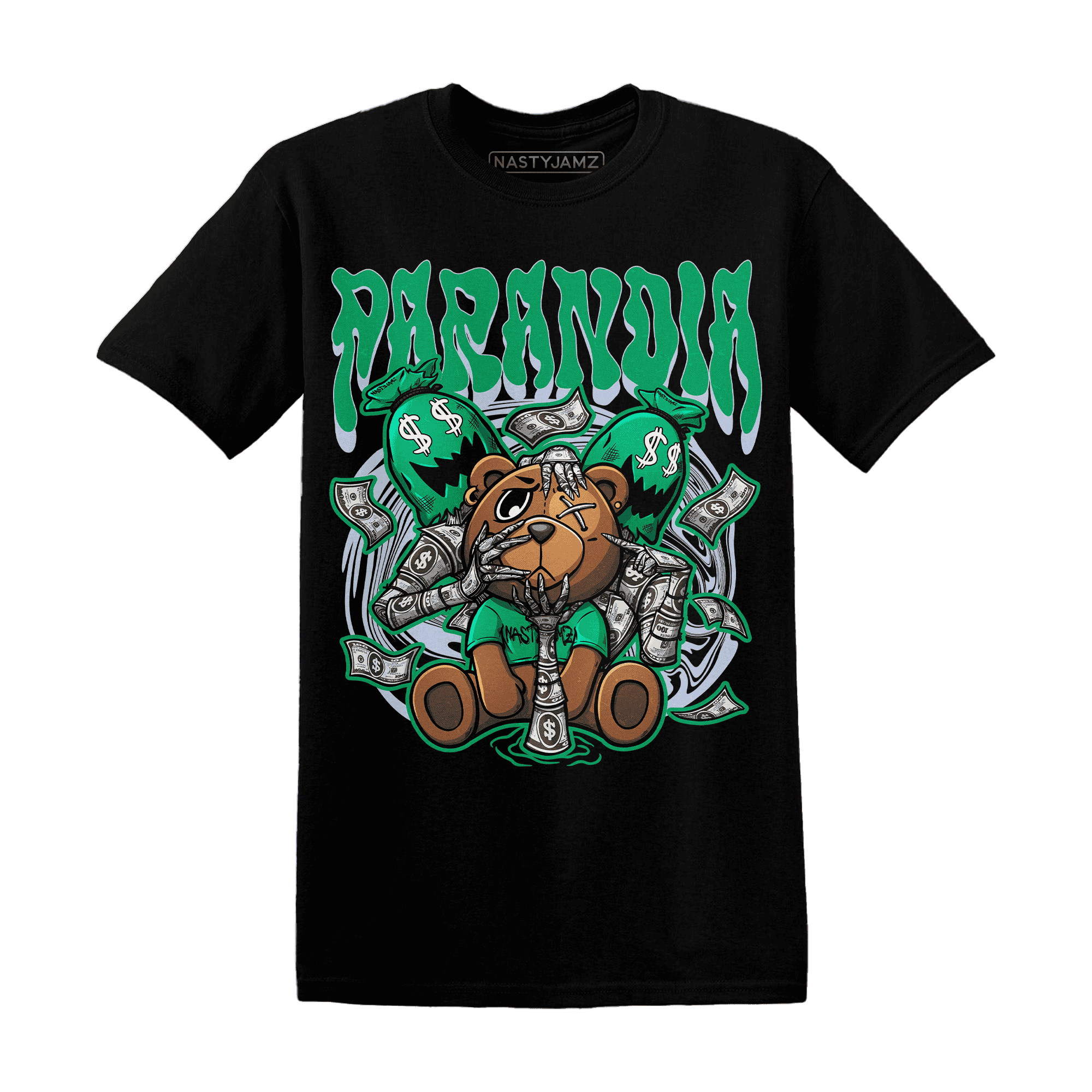 Lucky Green 5s T Shirt Match Paranoia Money BER - NastyJamz