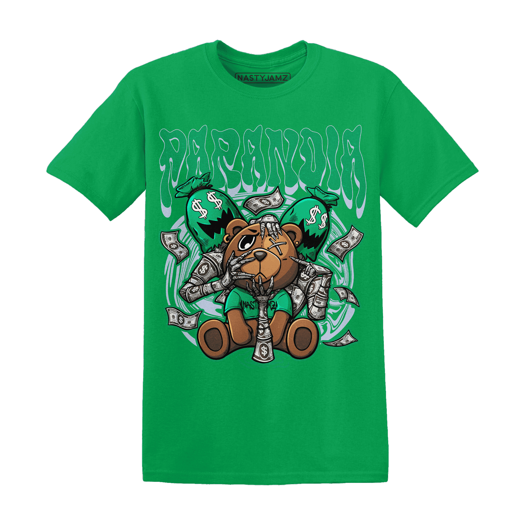 Lucky Green 5s T Shirt Match Paranoia Money BER - NastyJamz