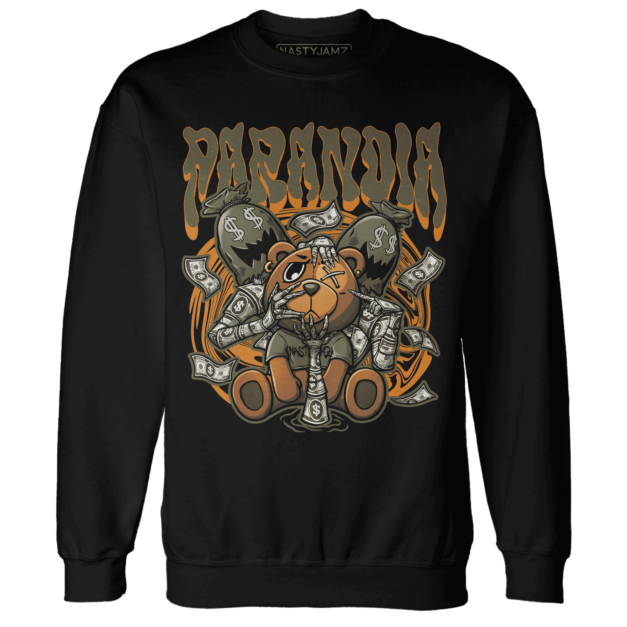 Olive 5s Sweatshirt Match Paranoia Money BER - NastyJamz