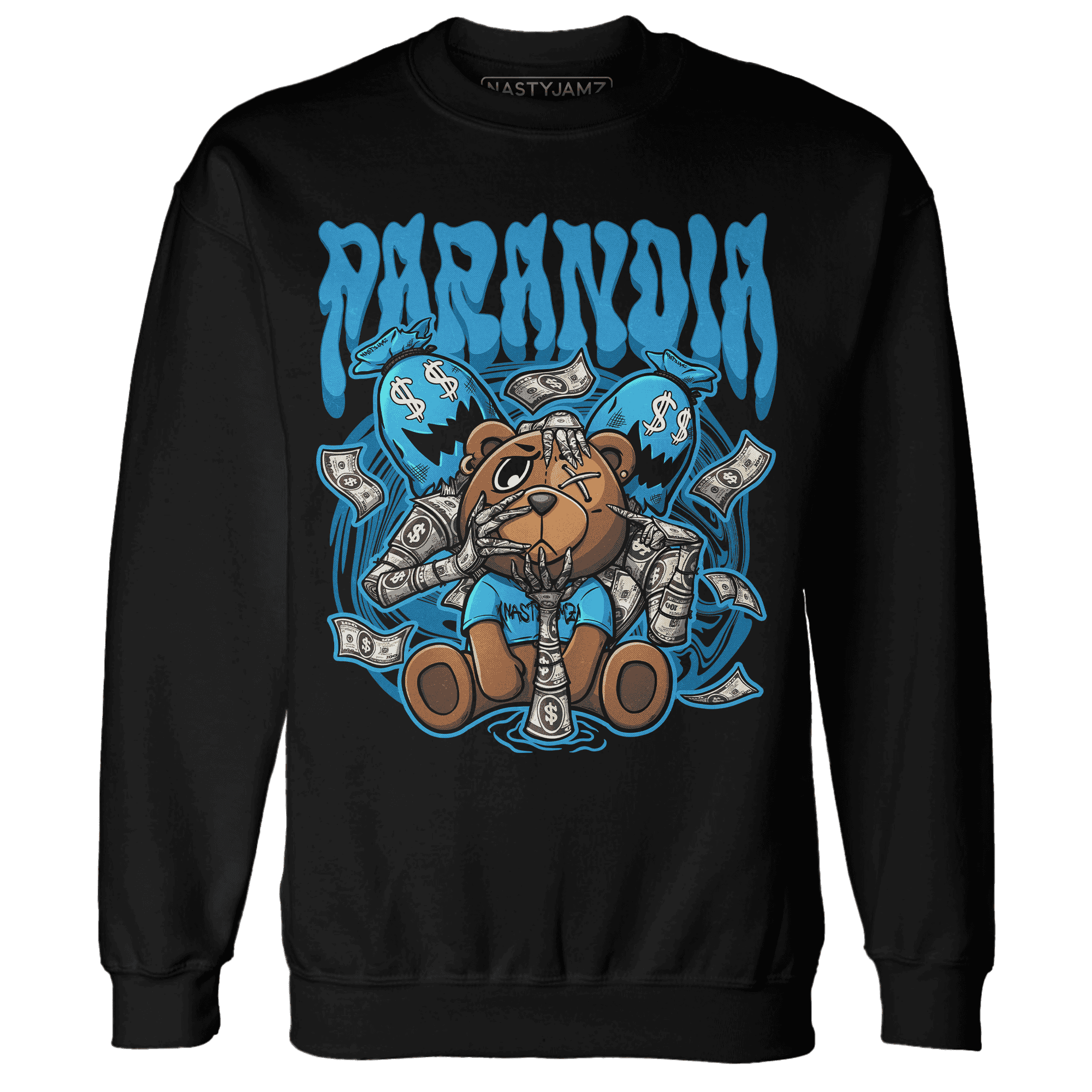 Powder Blue 9s Sweatshirt Match Paranoia Money BER - NastyJamz