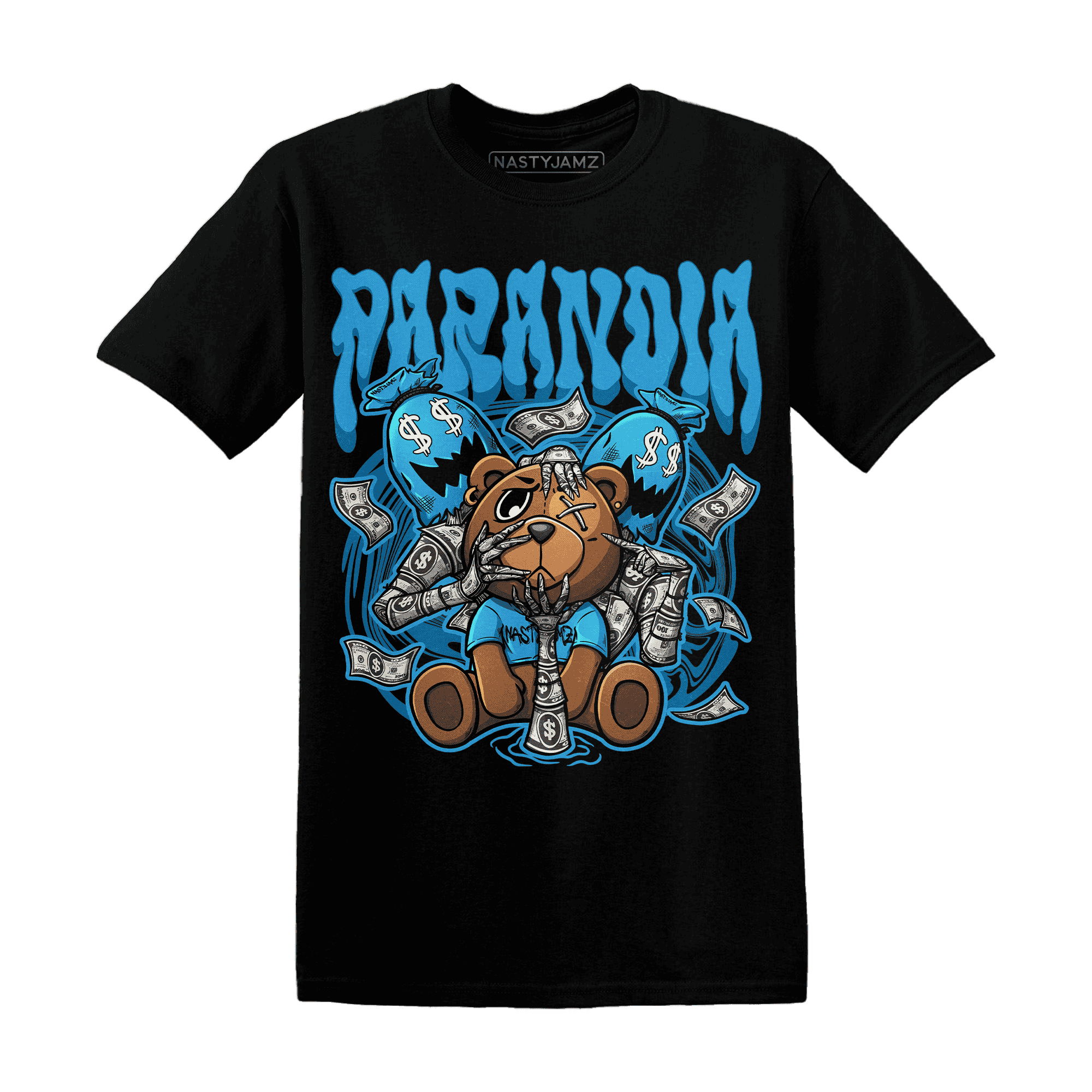 Powder Blue 9s T Shirt Match Paranoia Money BER - NastyJamz