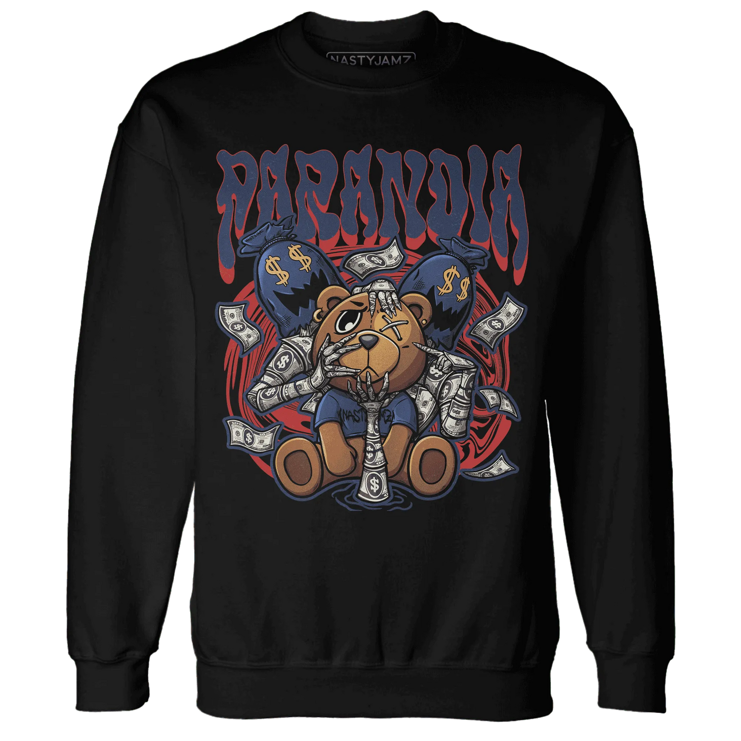 VaporMax-Air-Plus-Midnight-Navy-Gold-Black-NastyJamz-Sweatshirt-Match-Paranoia-Money-BER