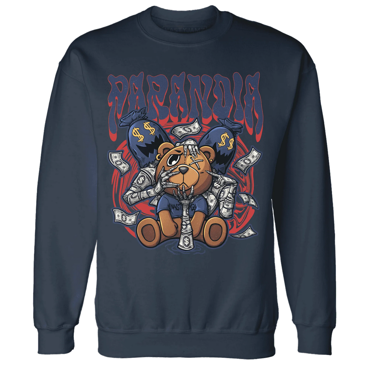 VaporMax-Air-Plus-Midnight-Navy-Gold-Black-NastyJamz-Sweatshirt-Match-Paranoia-Money-BER